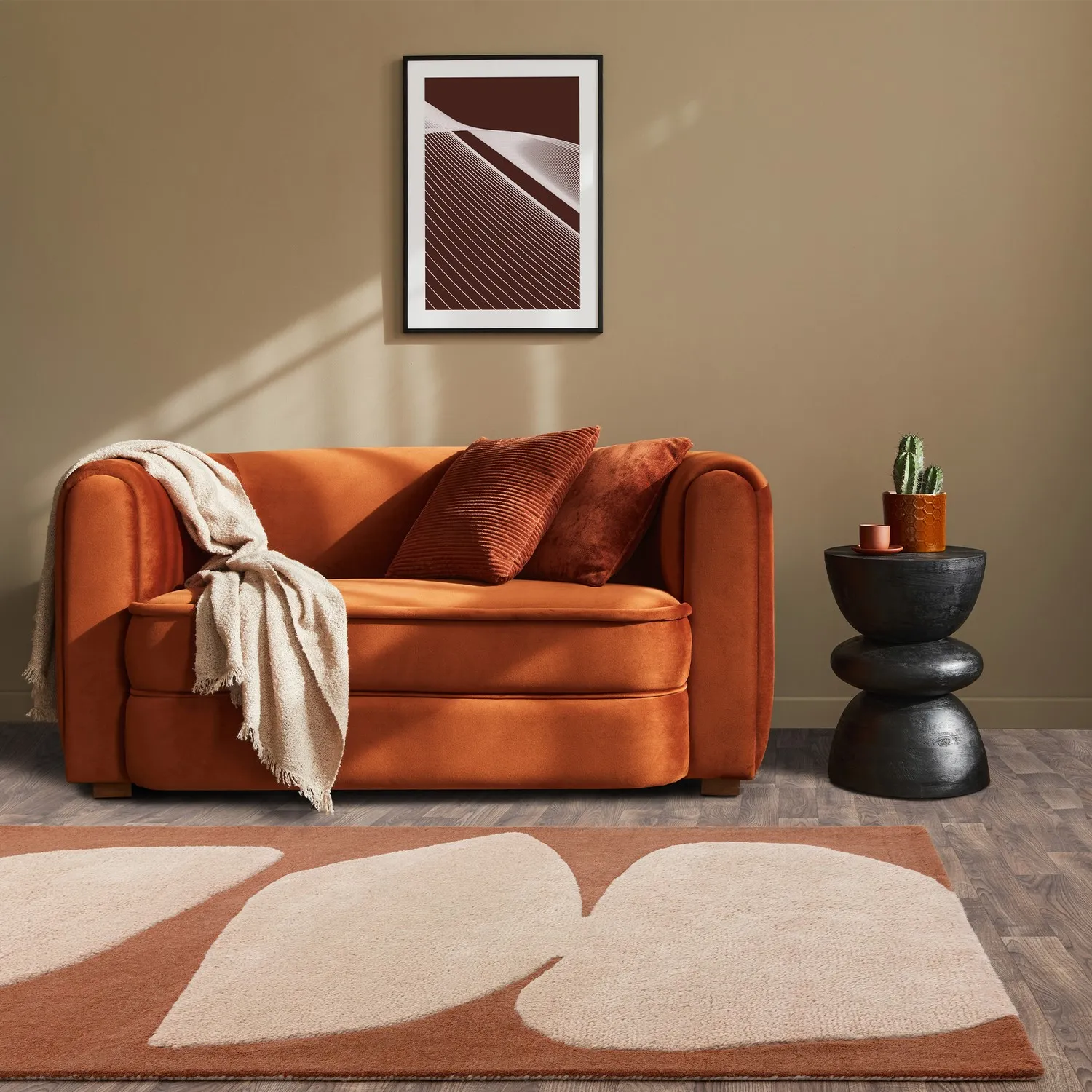 Canvas Large Rectangular Rug - Orange, Wool product