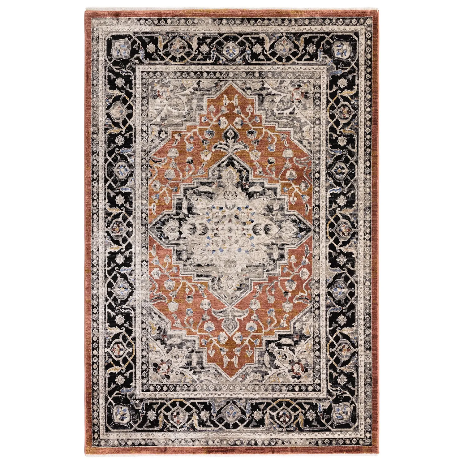Sovereign Large Rectangular Rug Distressed Persian - Orange, Polyester product