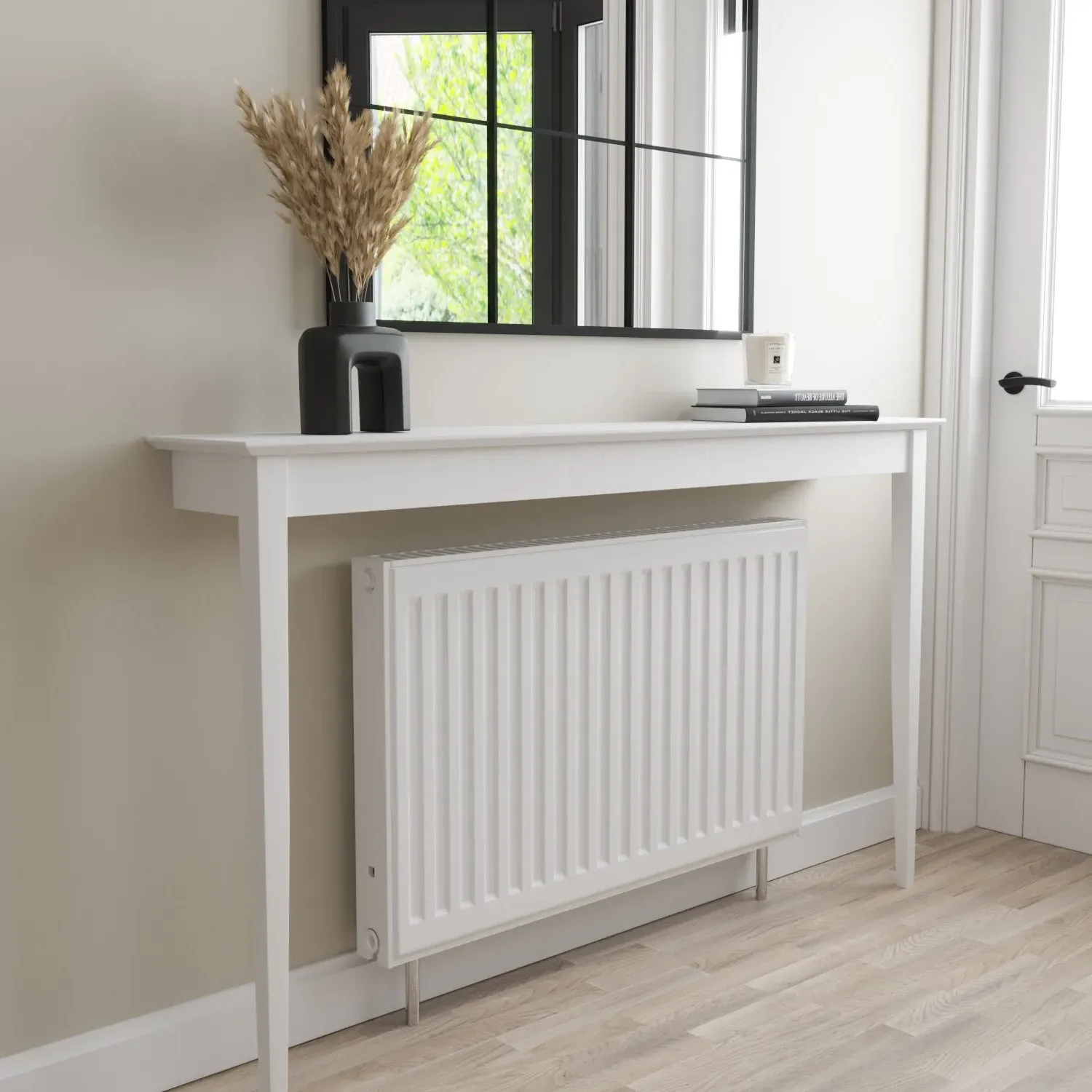 Ava Large Narrow Radiator Cover - White, MDF product