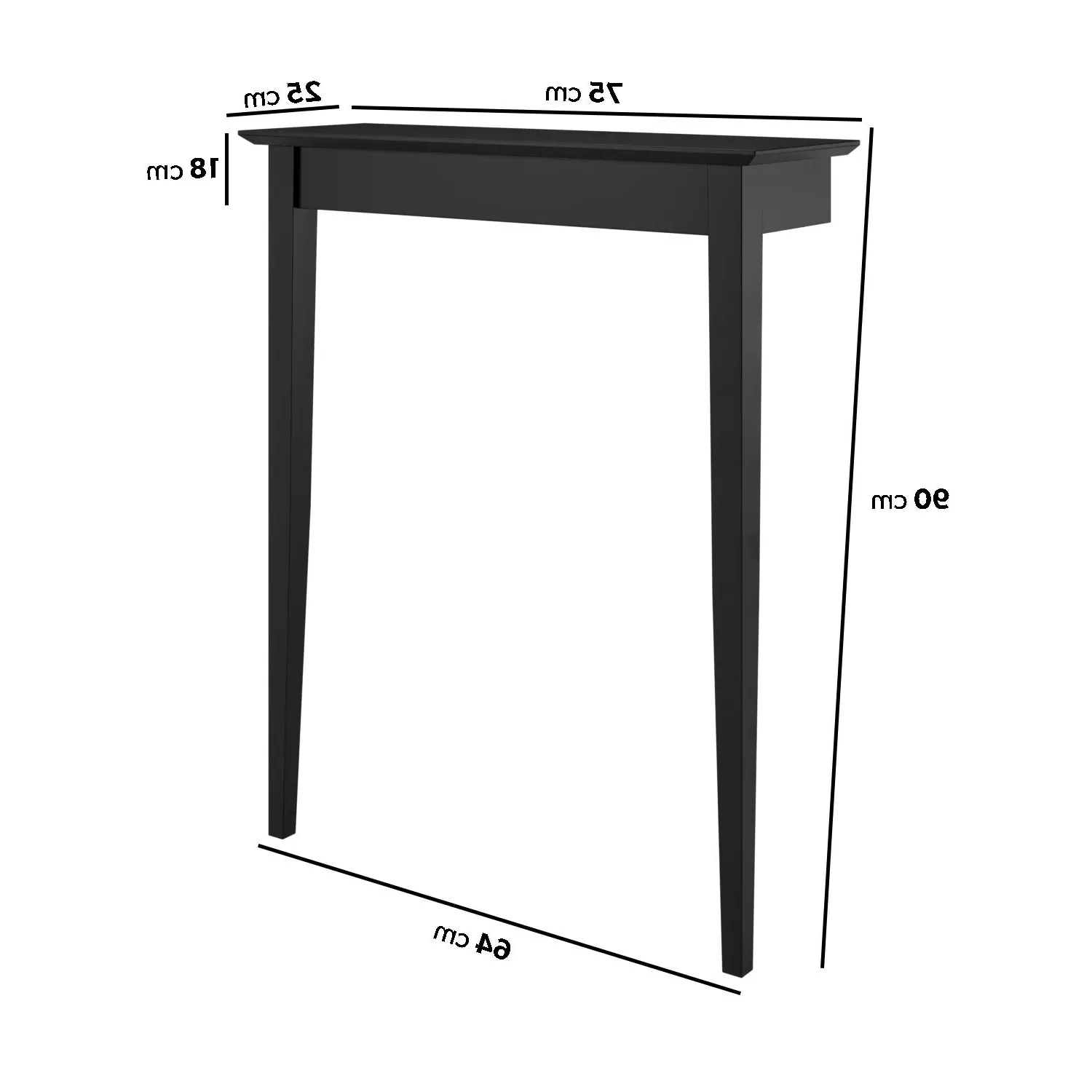 Extra Small Wall-Mounted Radiator Cover - Black, MDF alternate view