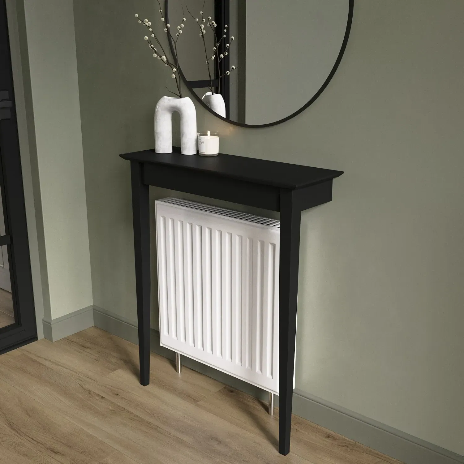 Extra Small Wall-Mounted Radiator Cover - Black, MDF product