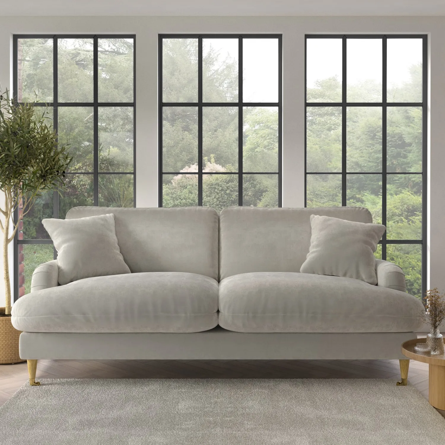 beige-fabric-3-seater-feather-filled-sofa-payton-premium image