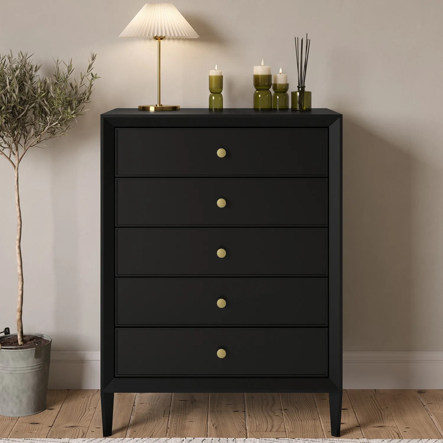 black-chest-of-5-drawers-georgie image