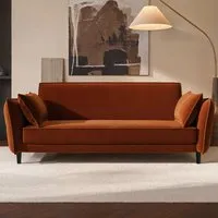 Bobby 3-Seater Click-Clack Sofa Bed - Burnt Orange, Velvet alternate view
