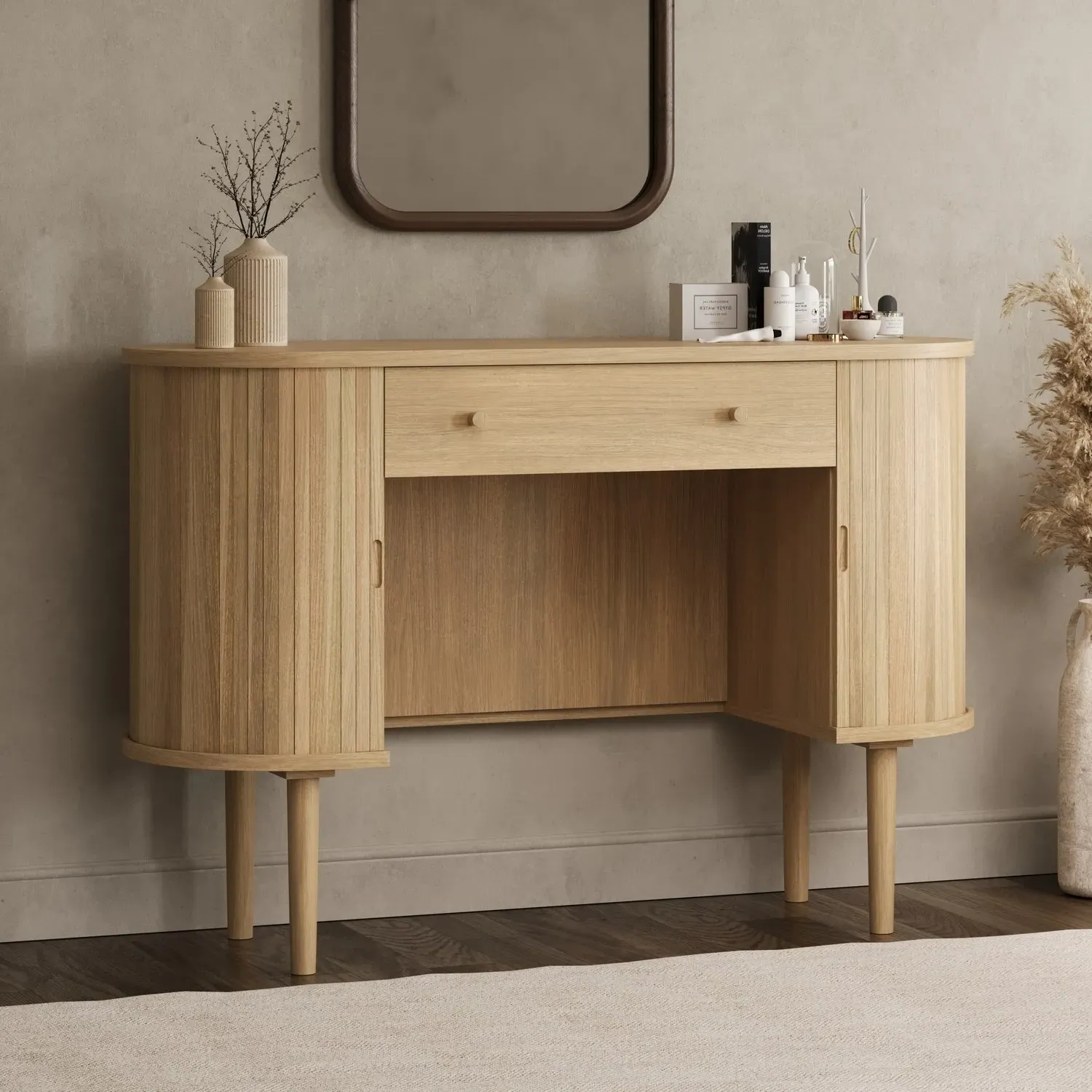 Breuer Dressing Table with Drawer and Cupboards - Oak product