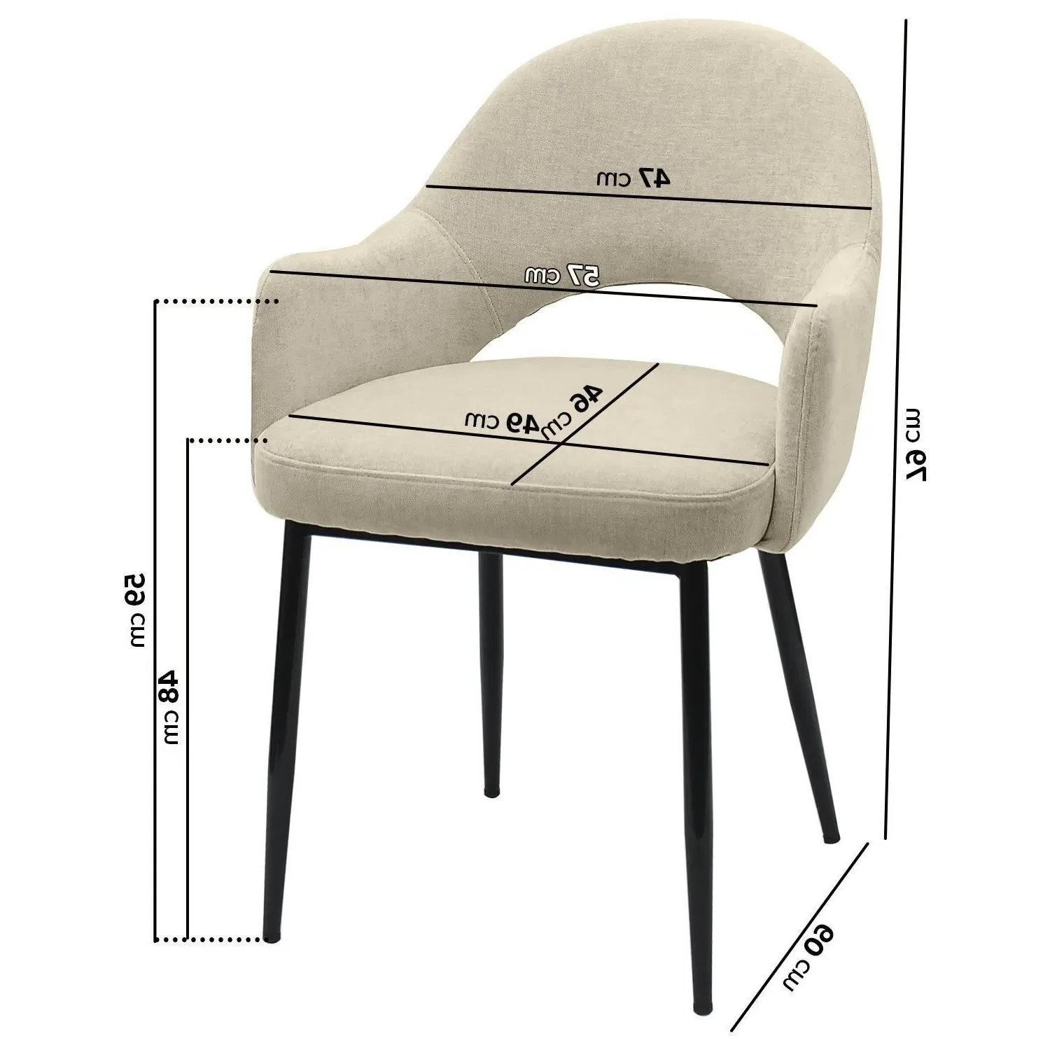 Colbie Set of 6 Dining Chairs - Beige, Chenille alternate view