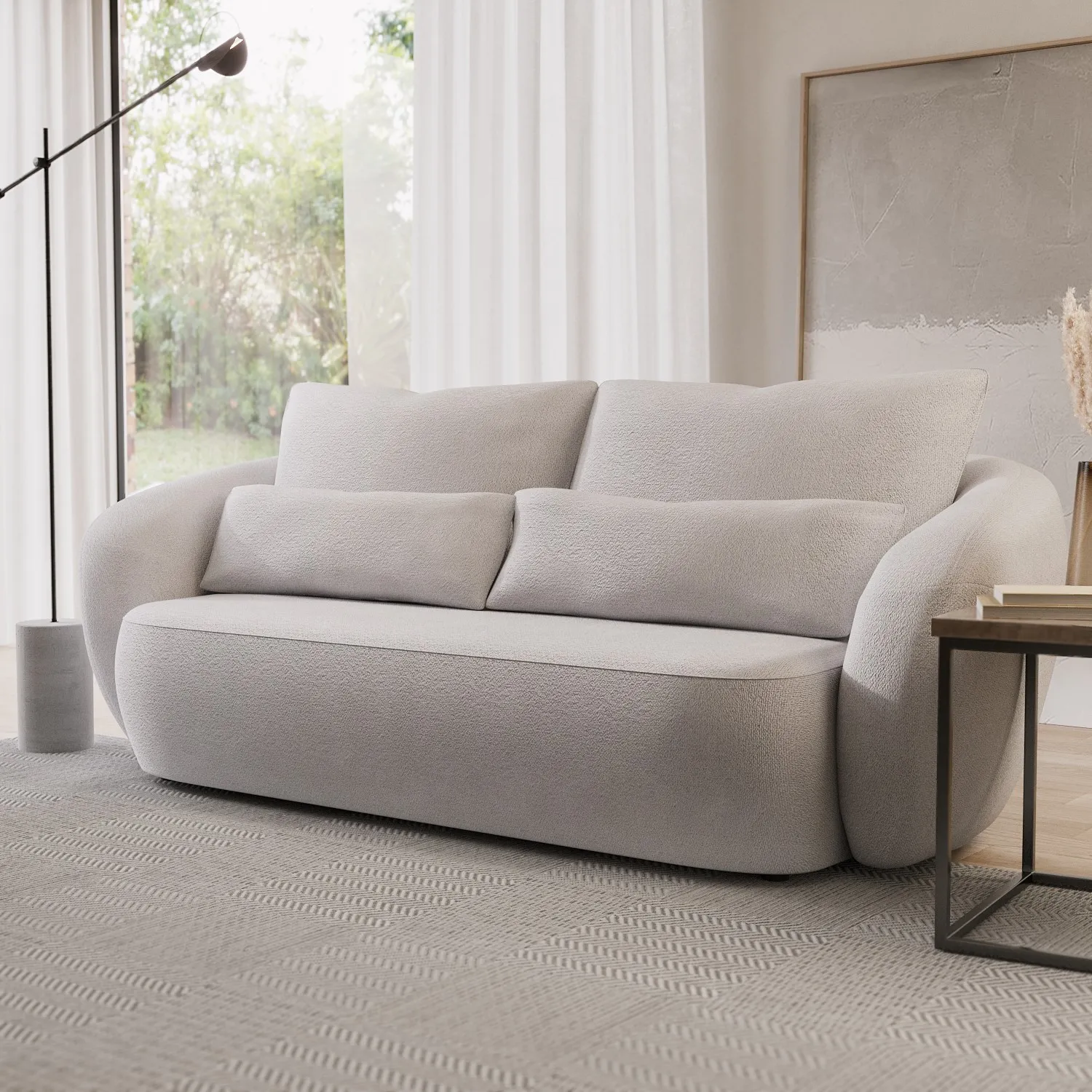 cream-boucle-curved-3-seater-sofa-vera image