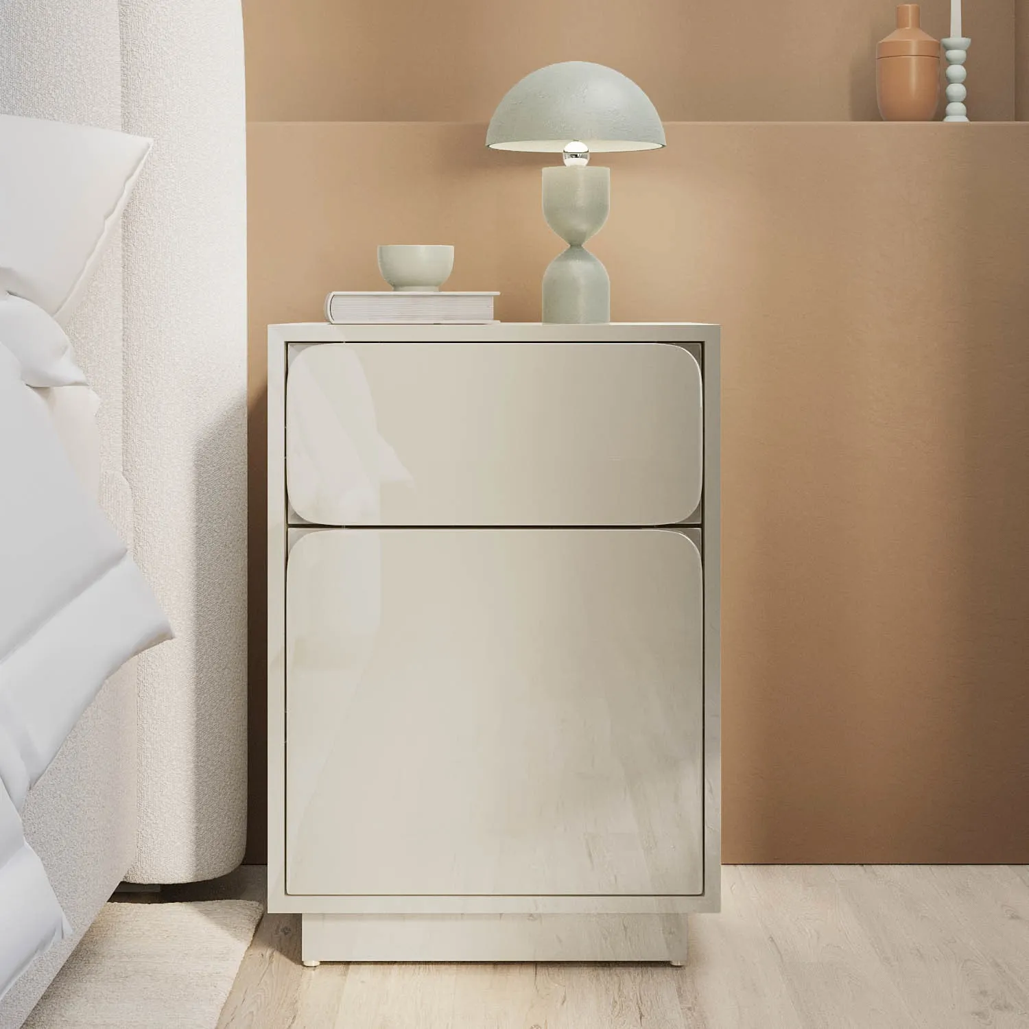 cream-gloss-2-drawer-bedside-table-tova image