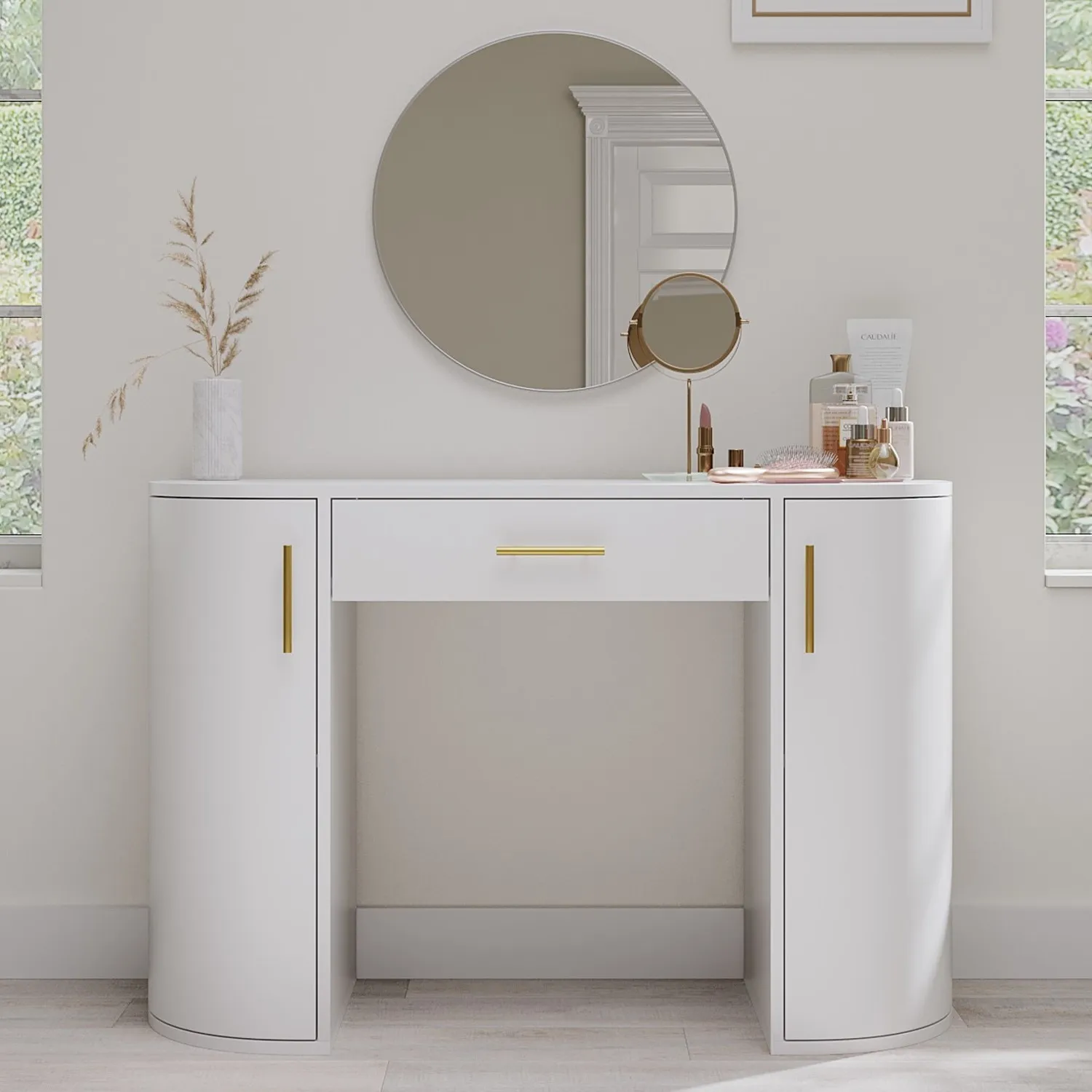Large Dressing Table with Storage - White, MDF product