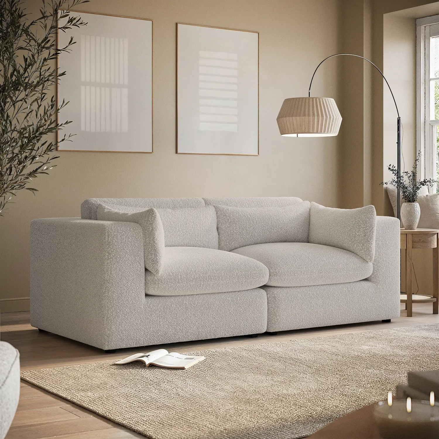 Hudson 3-Seater Sofa - Beige, Boucle alternate view