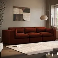 Hudson 4-Seater Sofa - Burnt Orange, Velvet alternate view