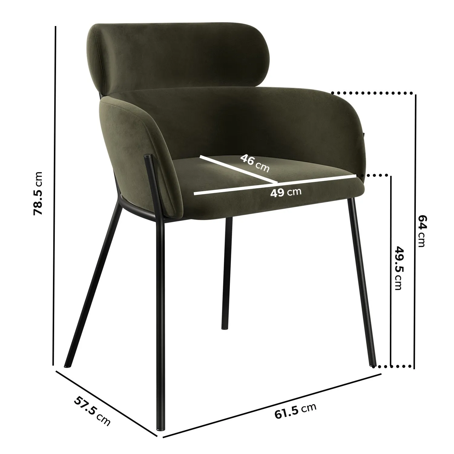 Set of 2 Curved Dining Chairs - Green, Recycled Velvet alternate view