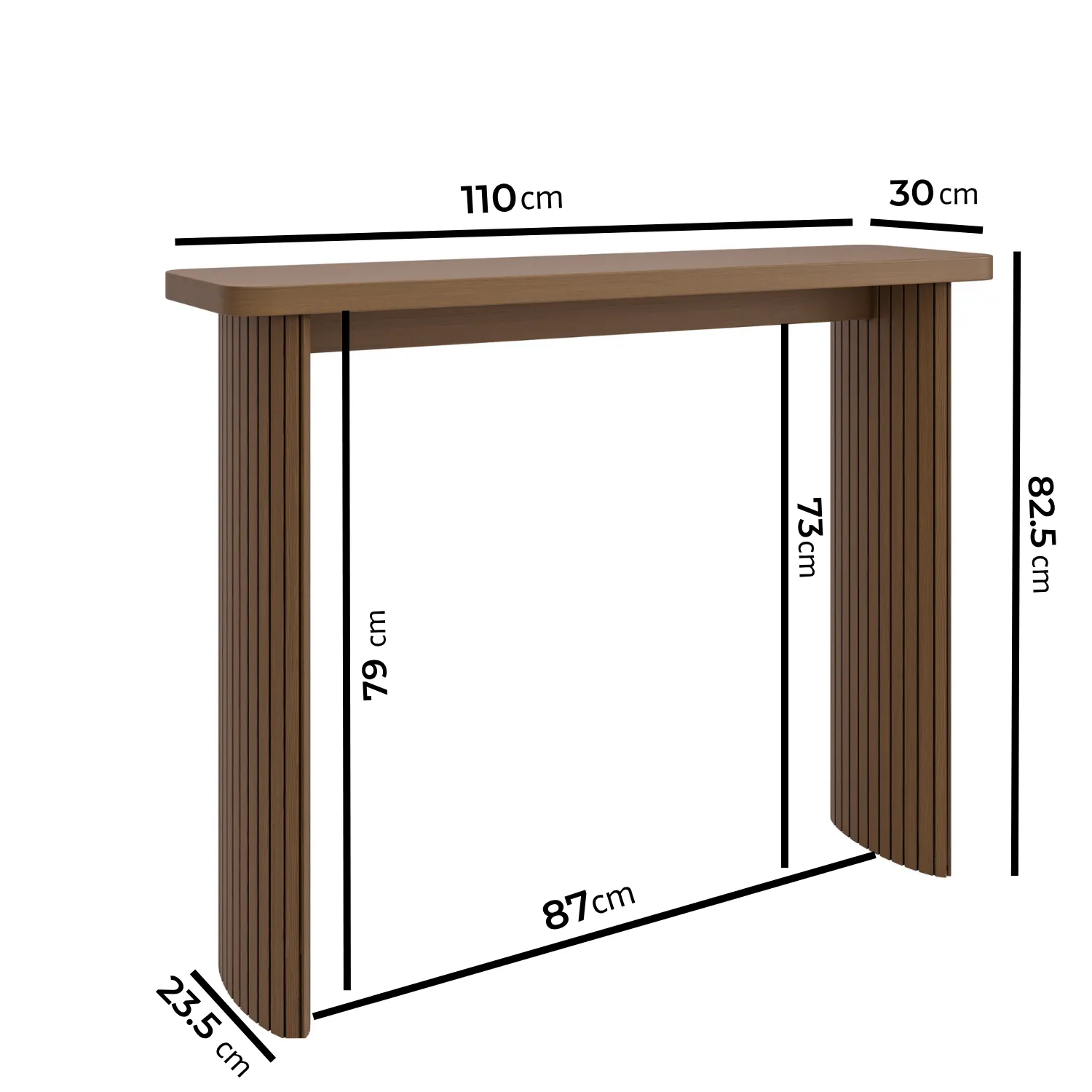 Jarel Narrow Console Table - Walnut, Solid Oak alternate view