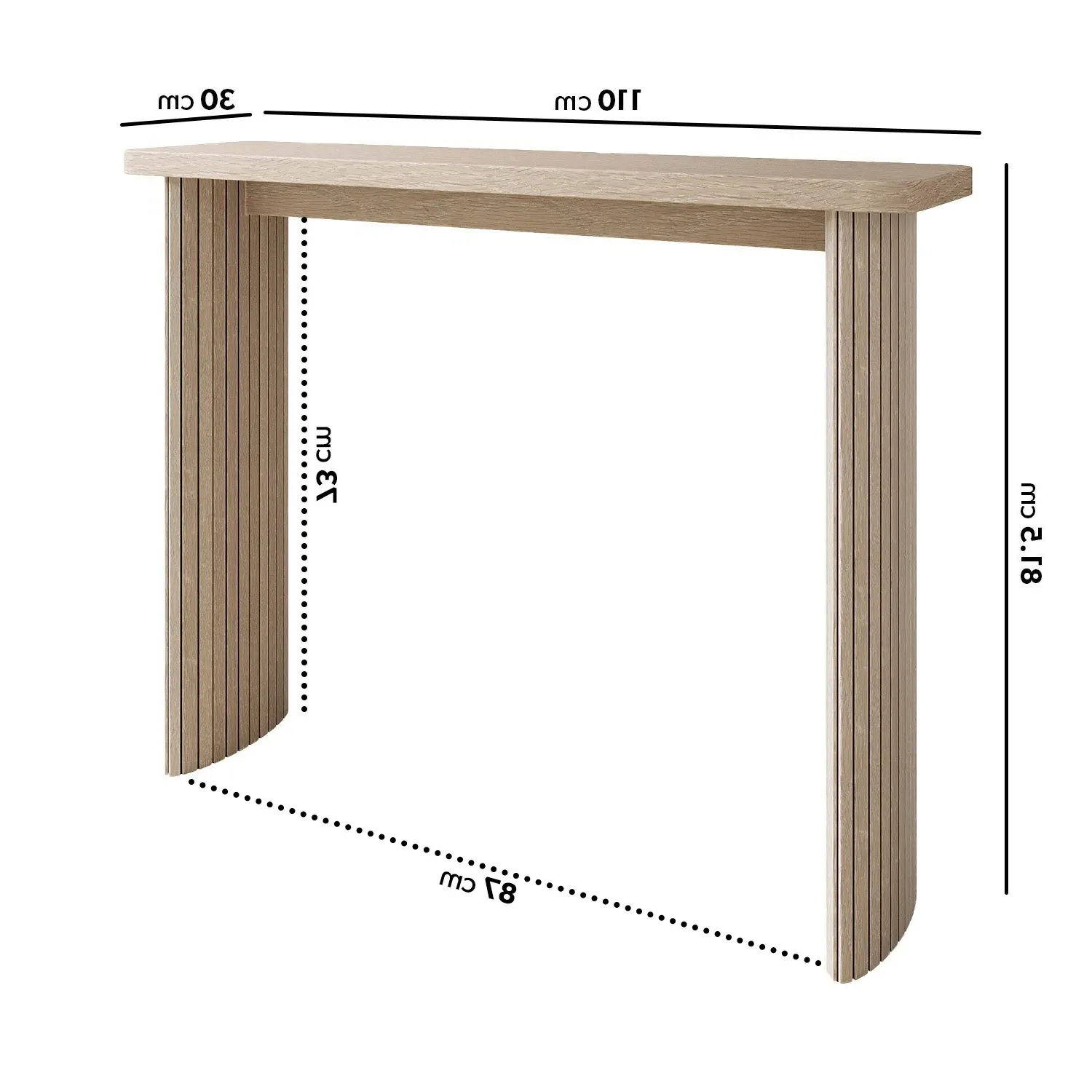 Jarel Slim Console Table - Light Oak, Solid Oak alternate view