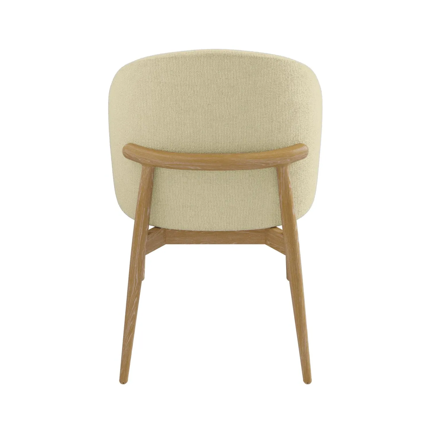 Curved Dining Chair with Exposed Ash Back - Cream, Fabric product