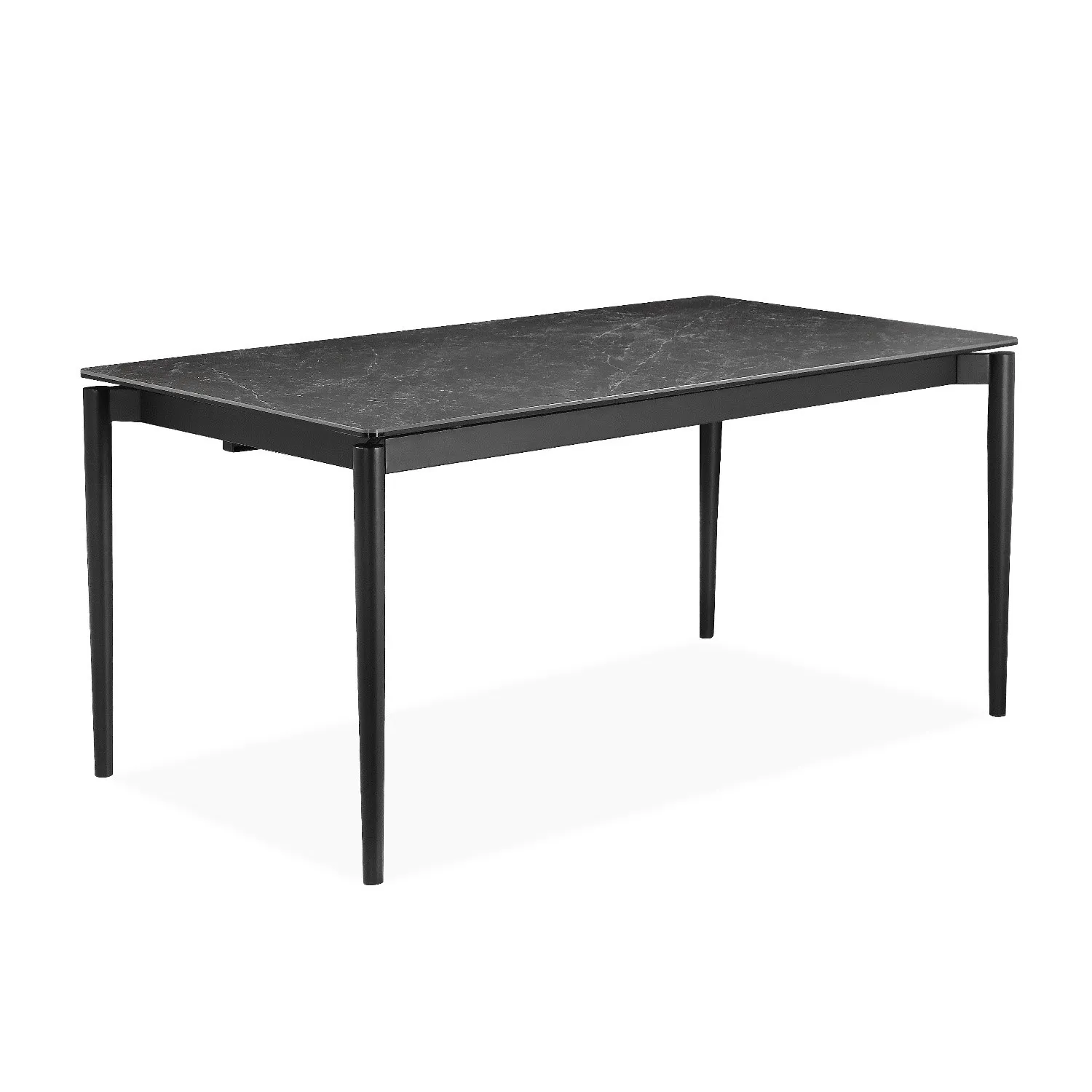 marble-effect-extendable-ceramic-dining-table-in-black-seats-6-8-camilla image