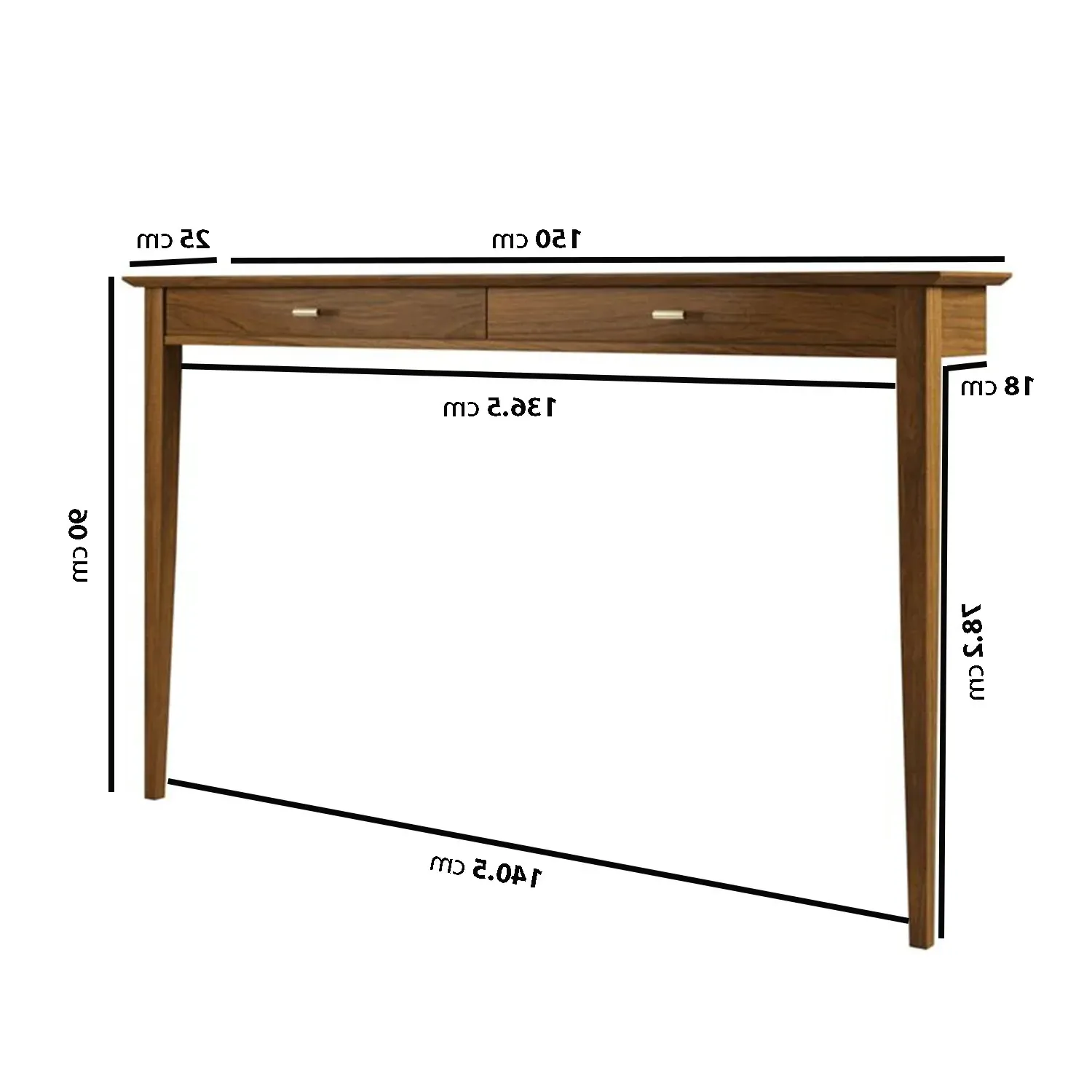 Large Narrow Radiator Cover - Brown, Walnut Veneer alternate view