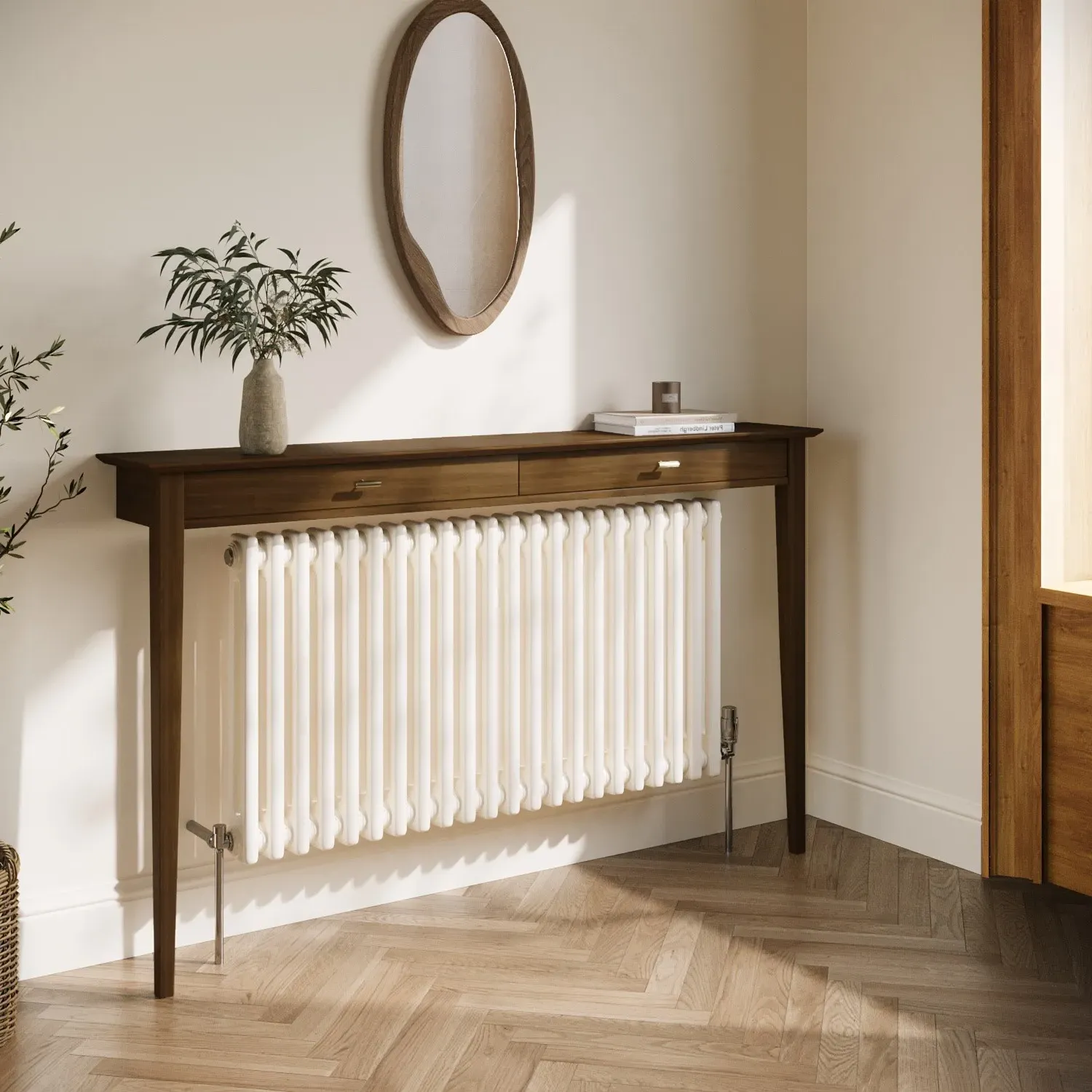 Large Narrow Radiator Cover - Brown, Walnut Veneer product
