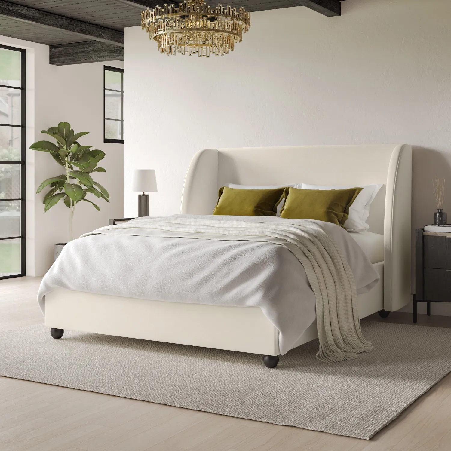 off-white-velvet-double-ottoman-bed-bergamo image