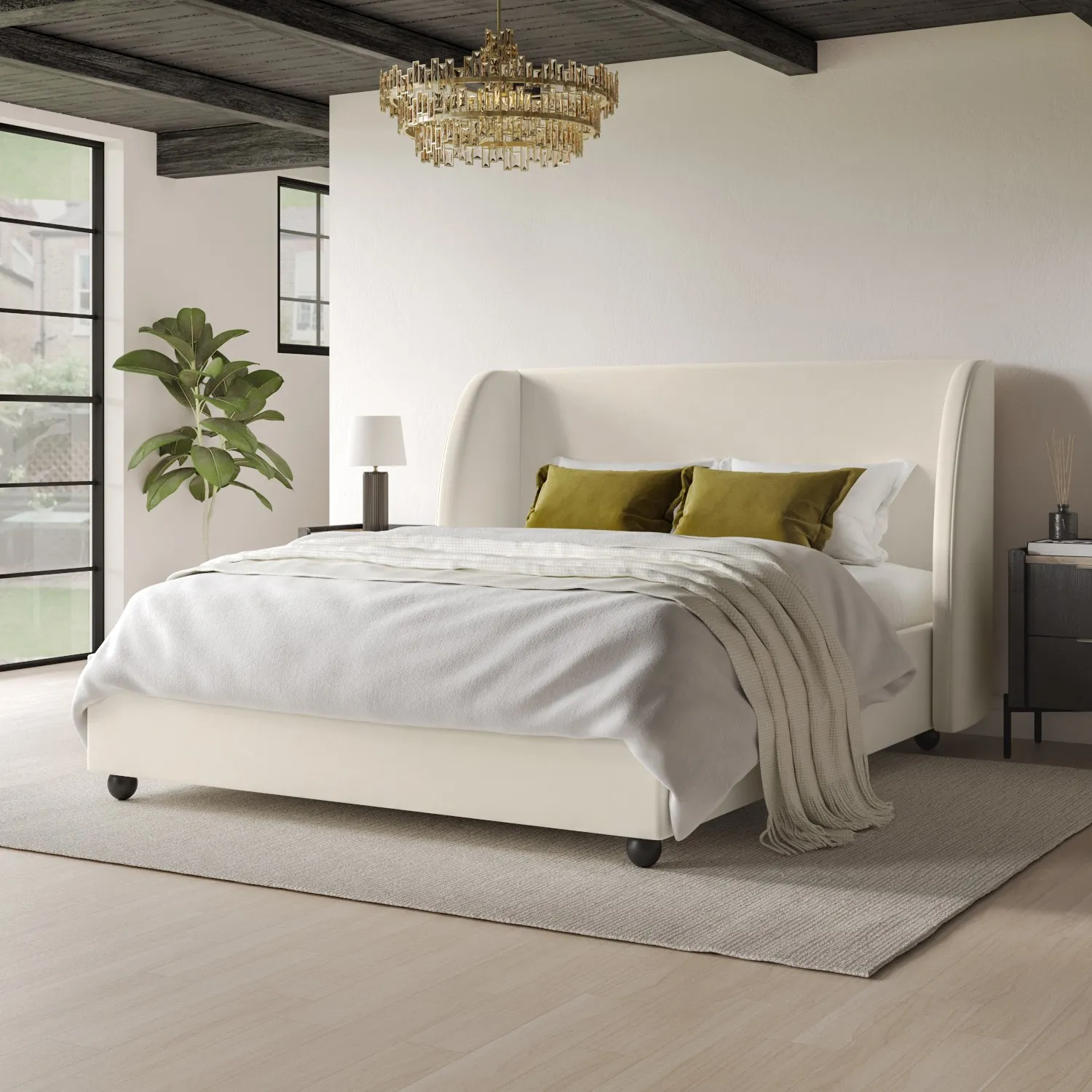 off-white-velvet-king-size-ottoman-bed-bergamo image