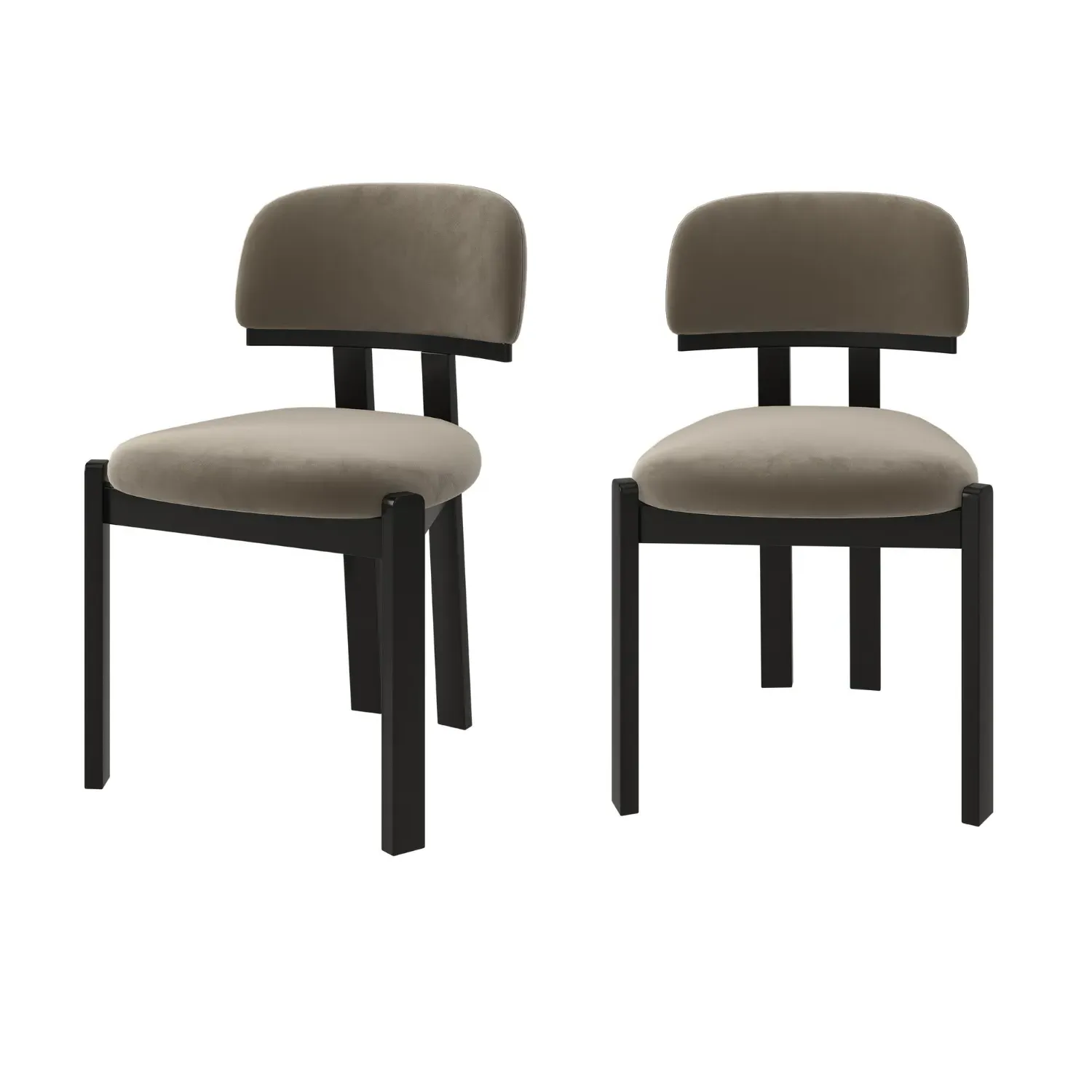 Otto Set of 2 Dining Chairs - Mink, Velvet alternate view