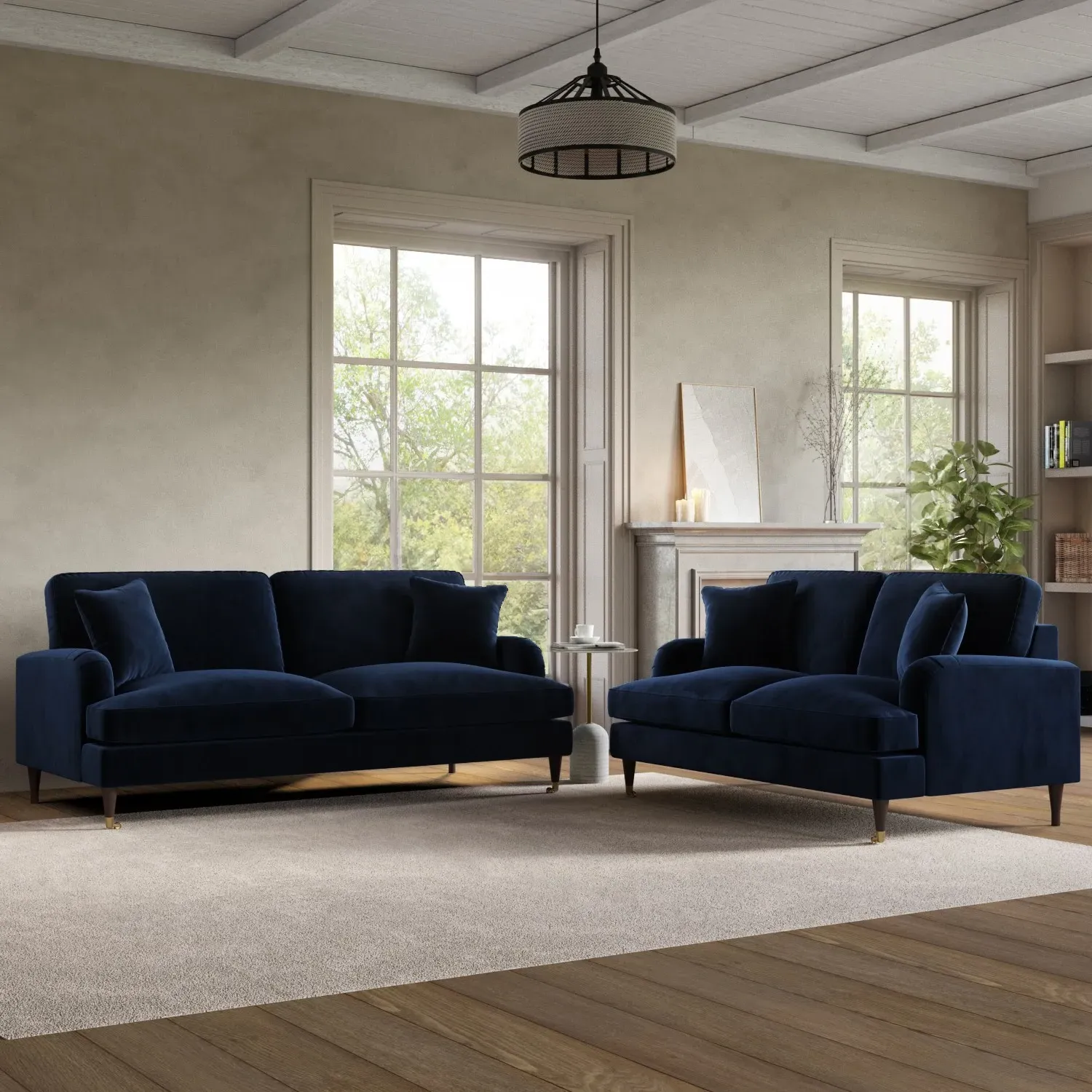Payton 2-Piece Sofa Set - Navy, Velvet product