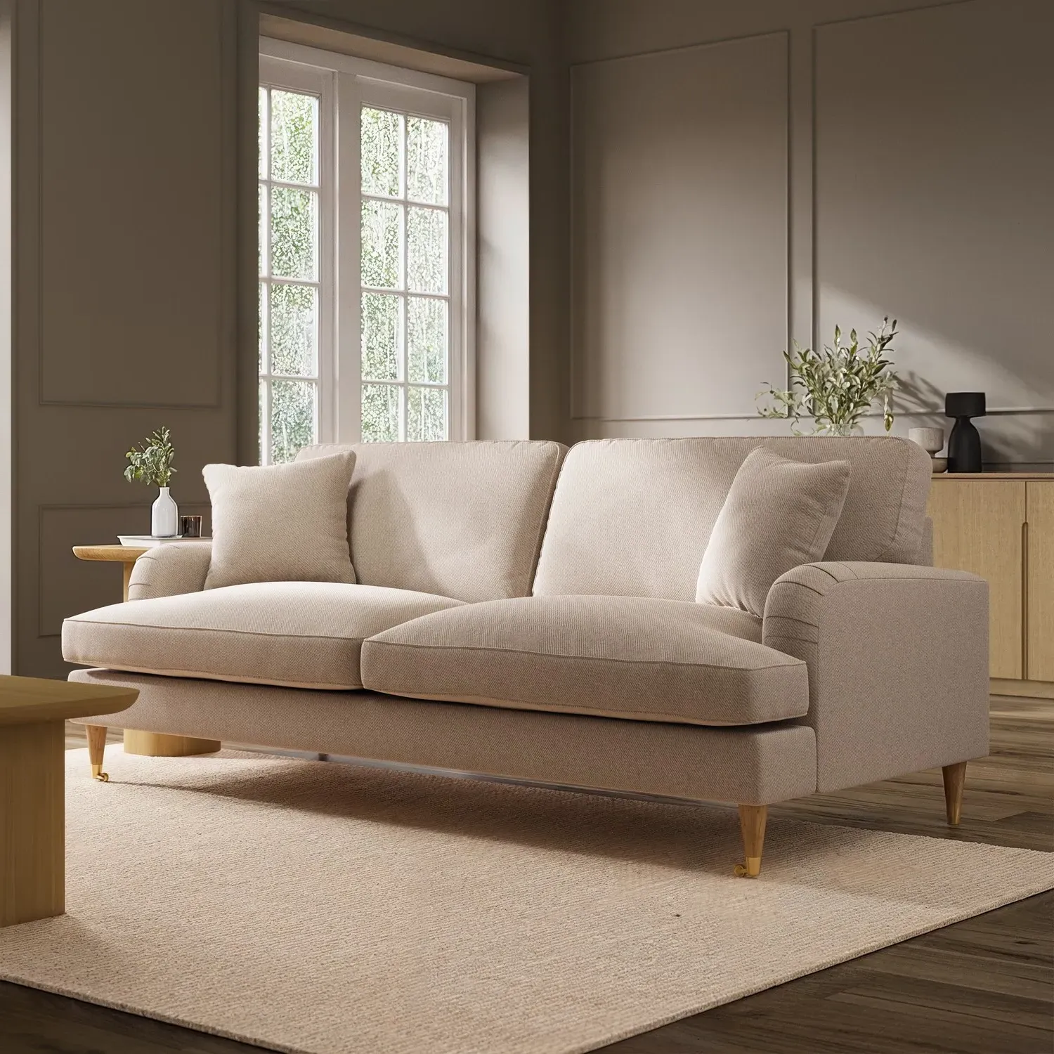 Payton 3-Seater Sofa - Beige, Woven Fabric alternate view