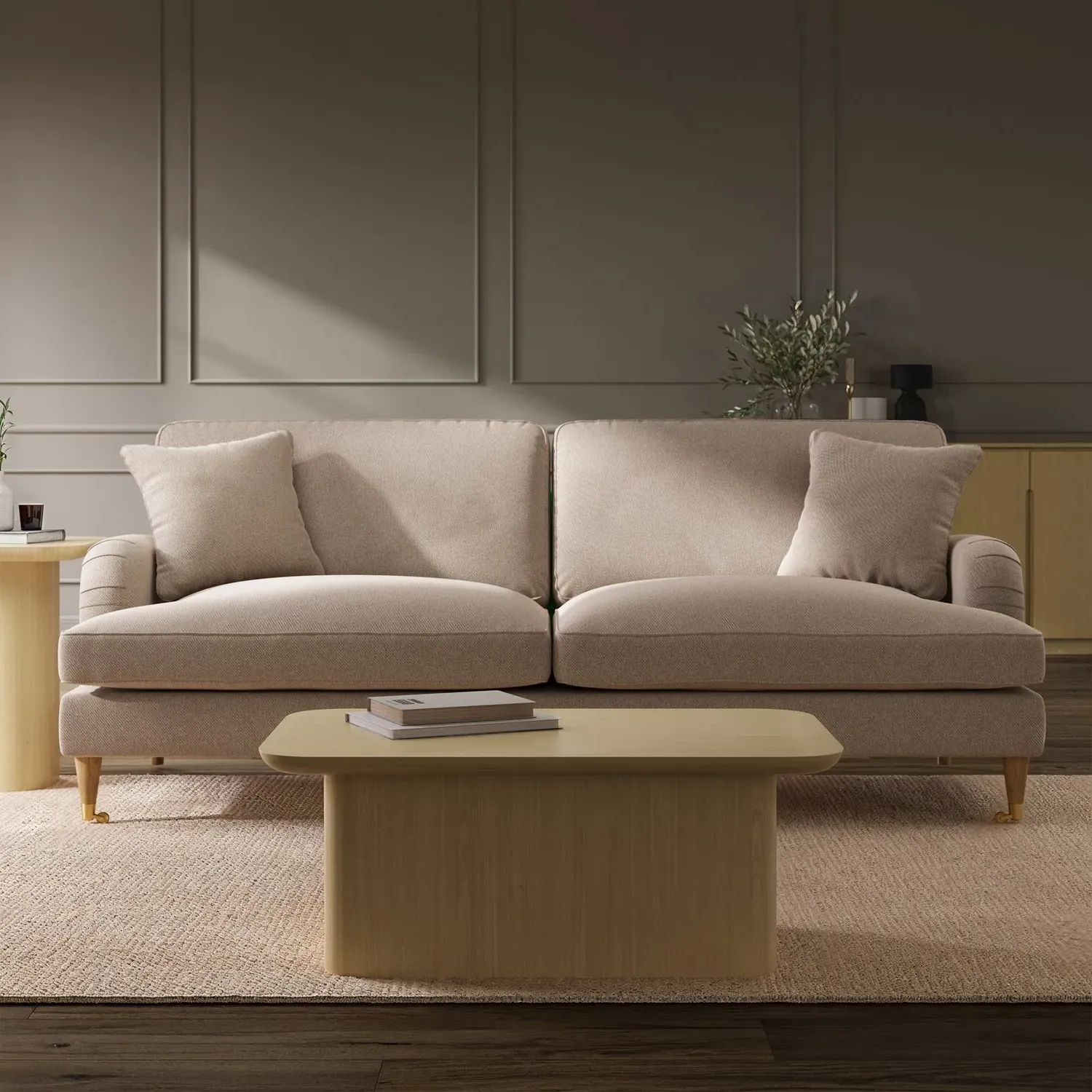 Payton 3-Seater Sofa - Beige, Woven Fabric product