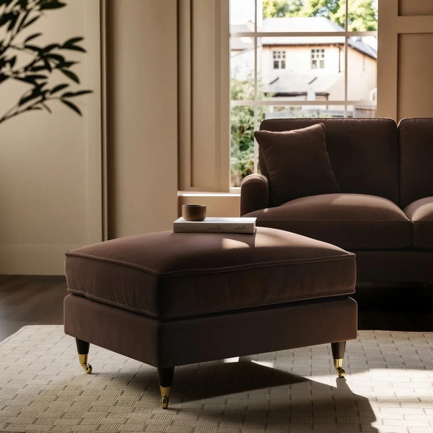 Payton Footstool - Brown, Chenille product