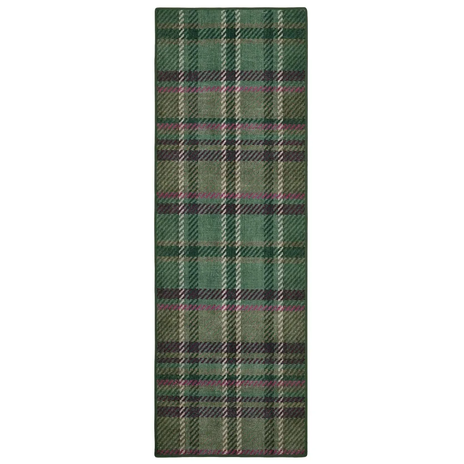 Isla Origins Plaid Runner Rug - Green, Recycled Polyethylene product