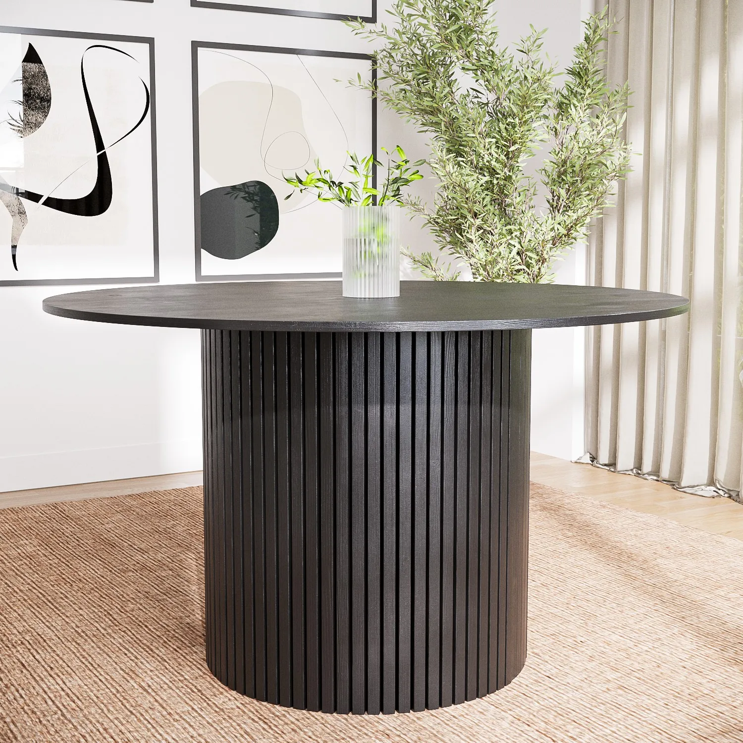 round-black-oak-dining-table-120cm-seats-4-jarel image