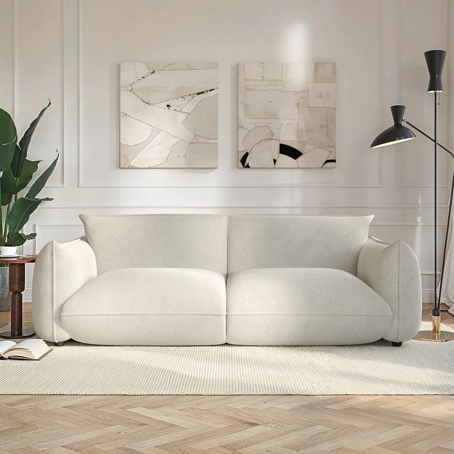 Santo 3-Seater Cloud Sofa - Beige, Chenille alternate view