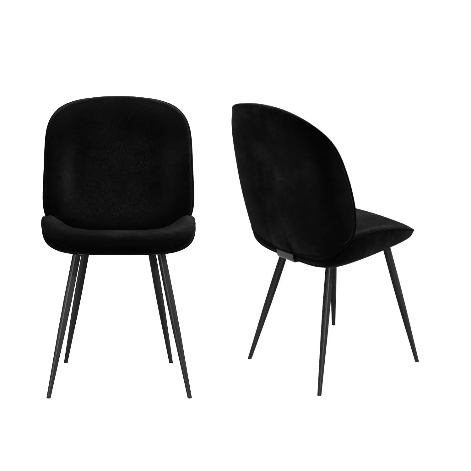 set-of-2-black-velvet-dining-chairs-with-black-legs-jenna image