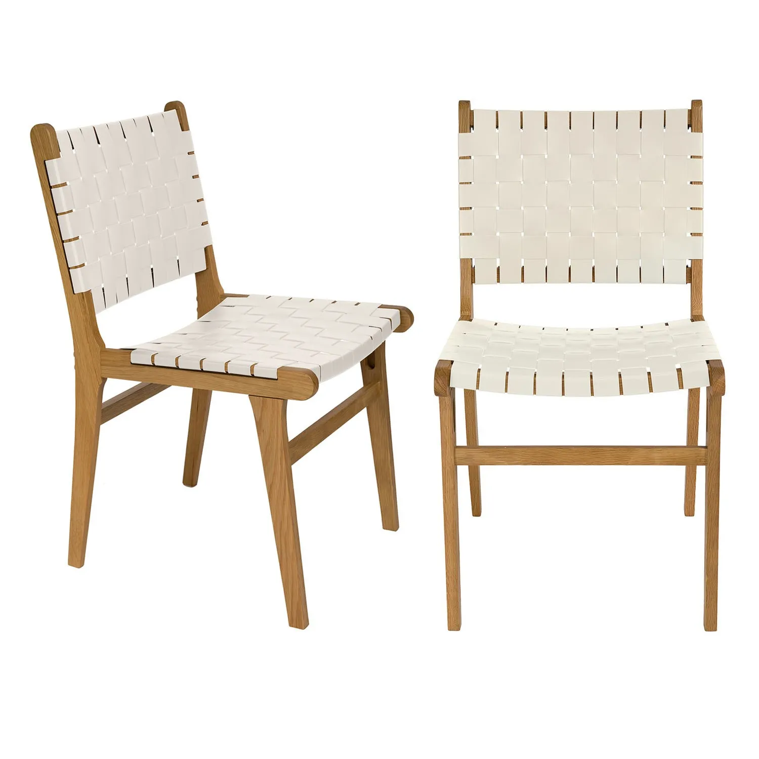 set-of-2-cream-faux-leather-woven-dining-chairs-bree image