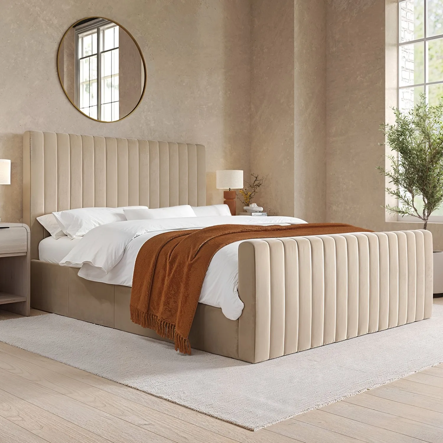 side-opening-beige-velvet-king-size-ottoman-bed-khloe image