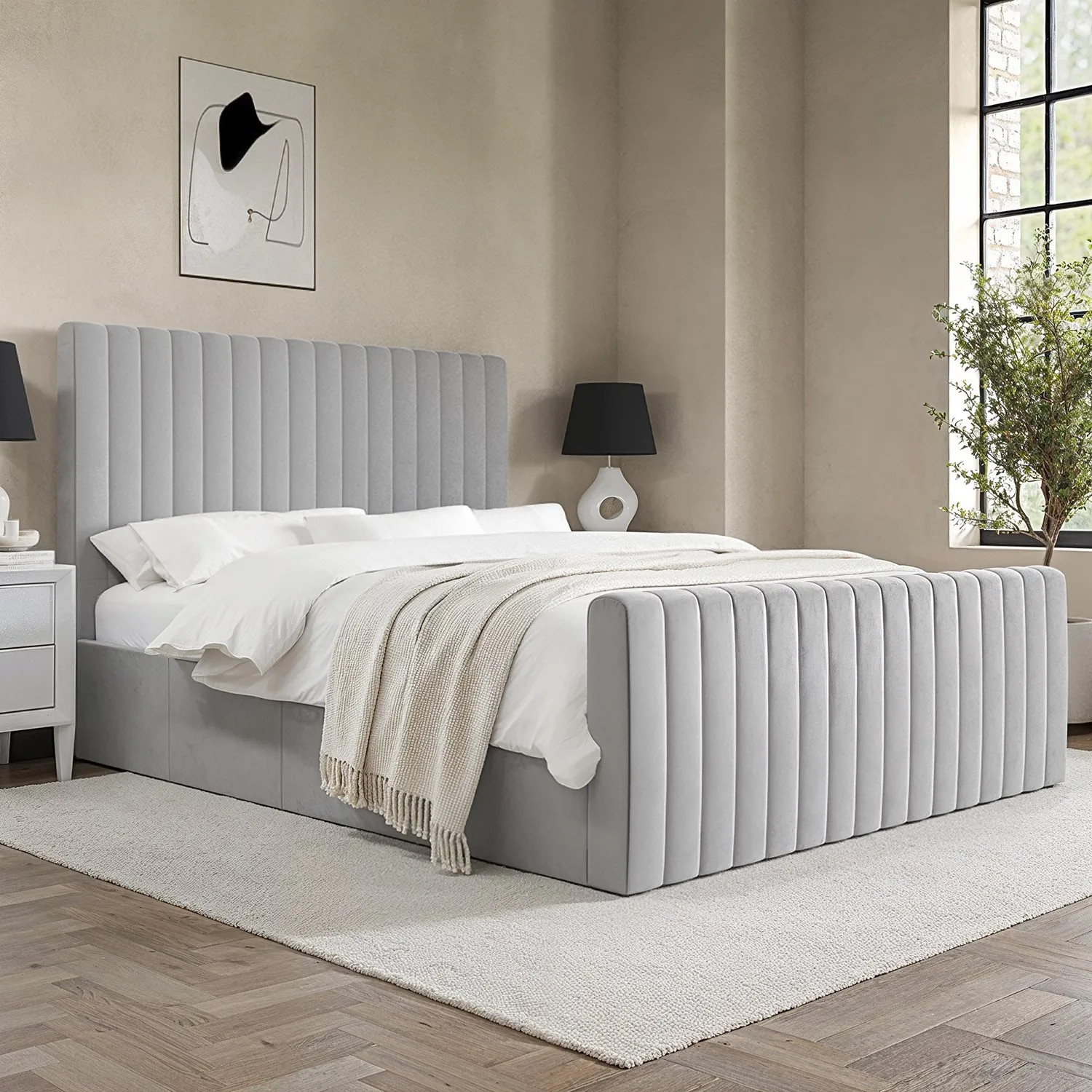 side-opening-grey-velvet-king-size-ottoman-bed-khloe image