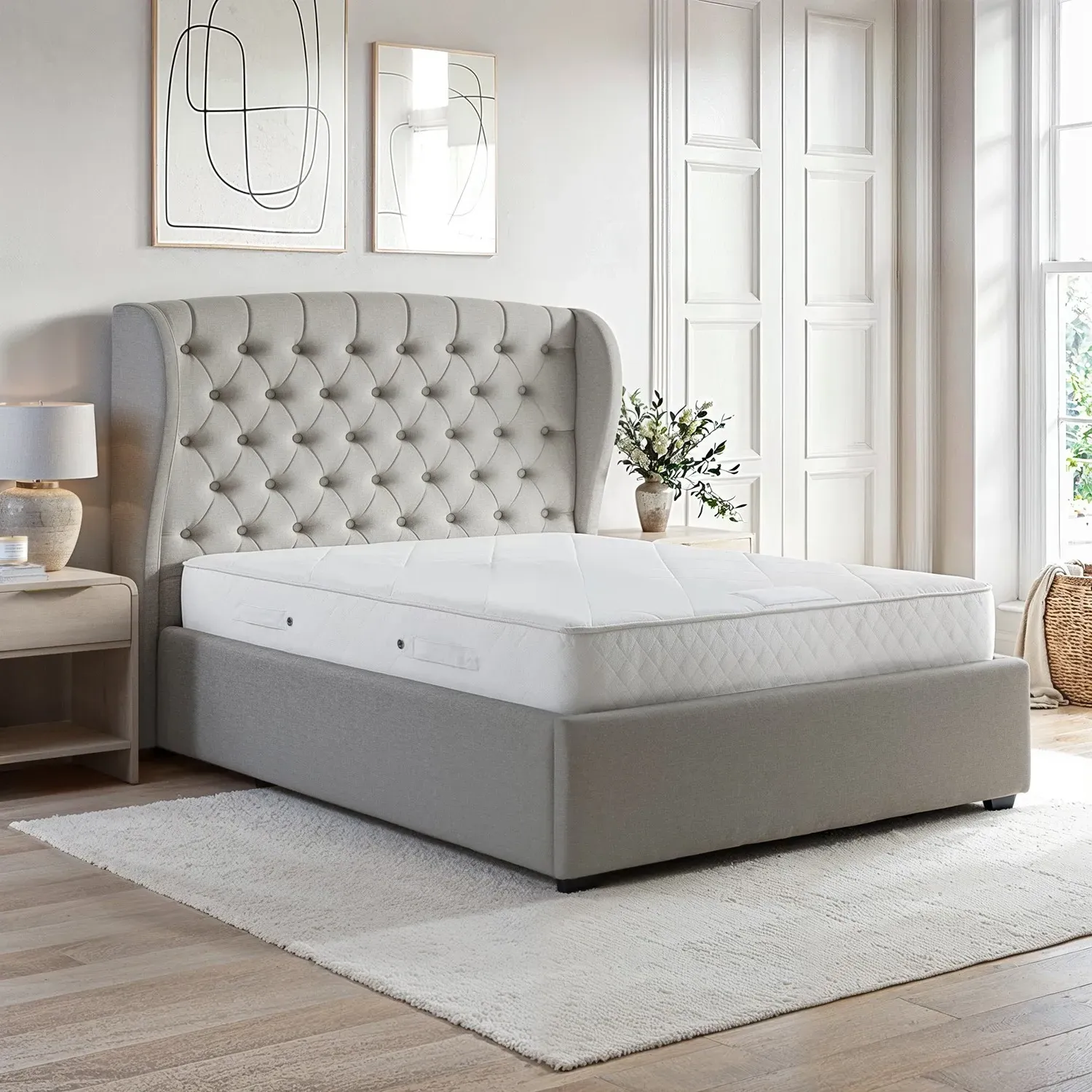 Essentials Single Open Coil Spring Mattress - White alternate view