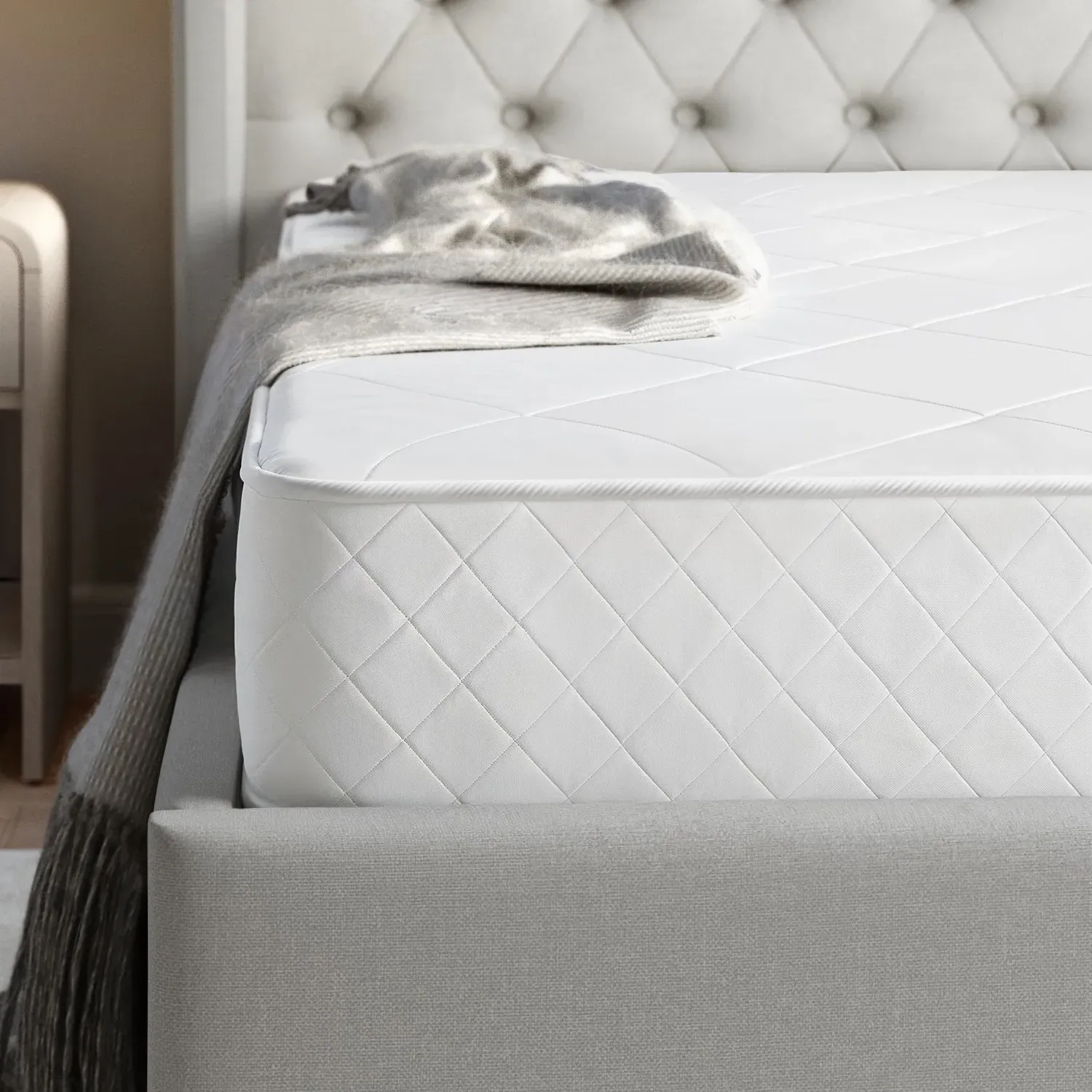 Essentials Single Open Coil Spring Mattress - White product