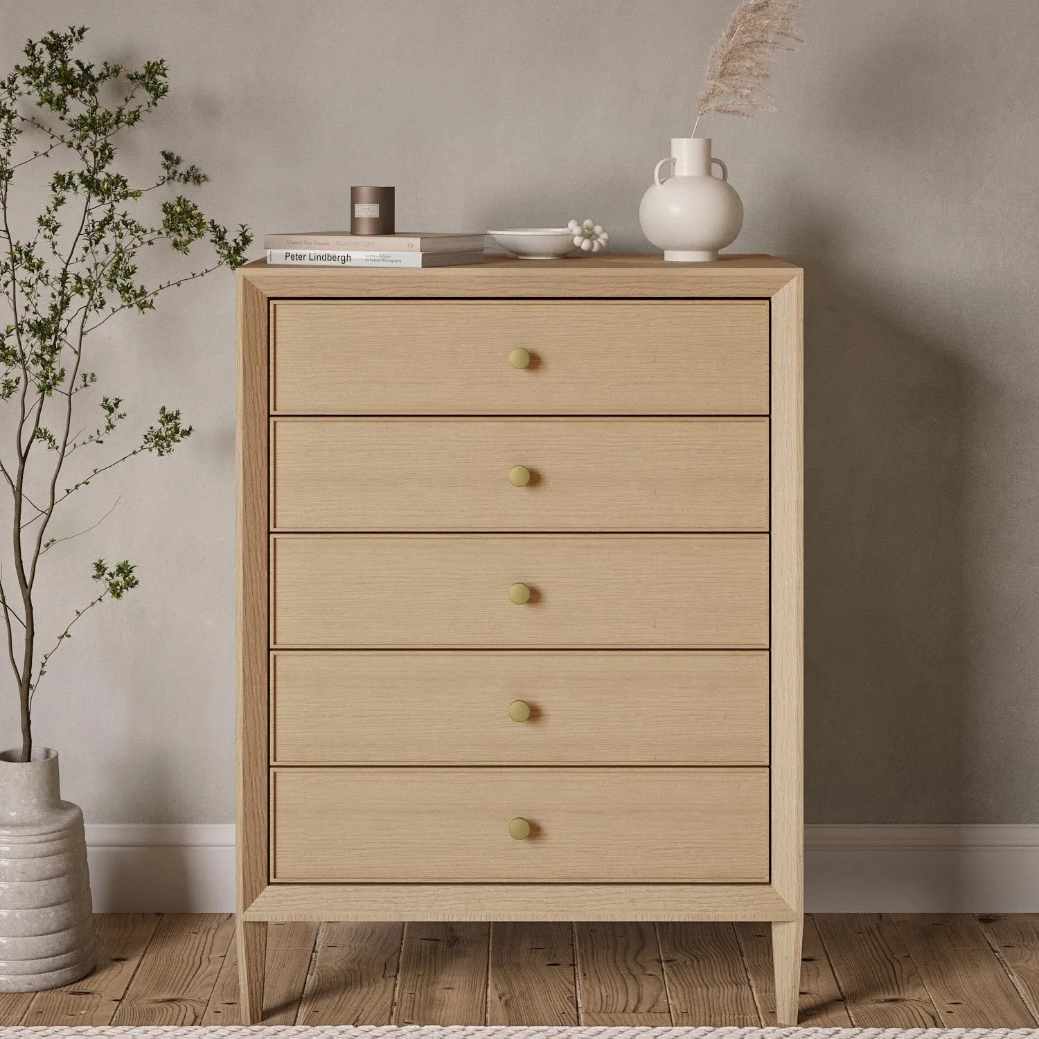 solid-wood-chest-of-5-drawers-georgie image