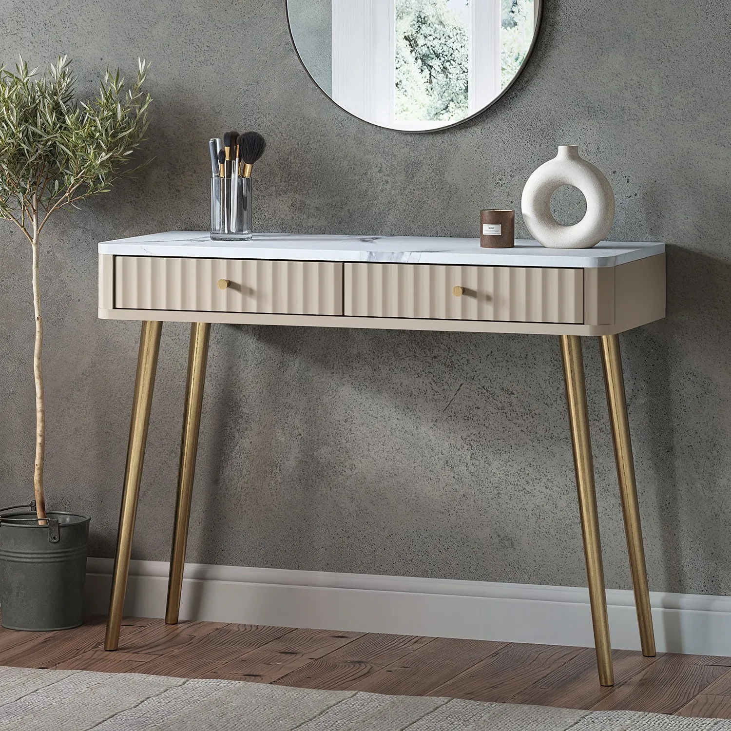 taupe-marble-top-fluted-dressing-table-with-drawers-lucia image