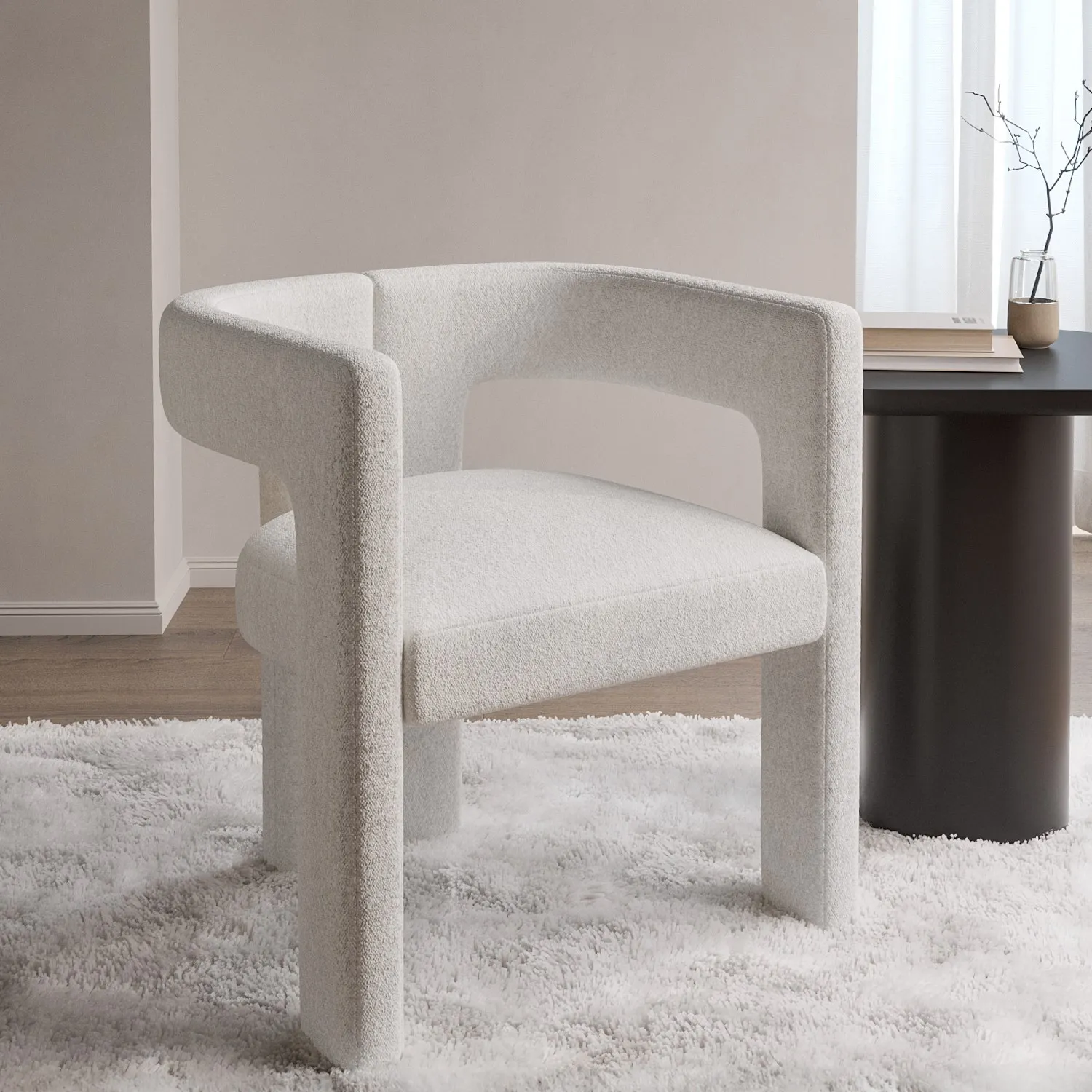 white-boucle-curved-fully-upholstered-accent-chair-kirra image