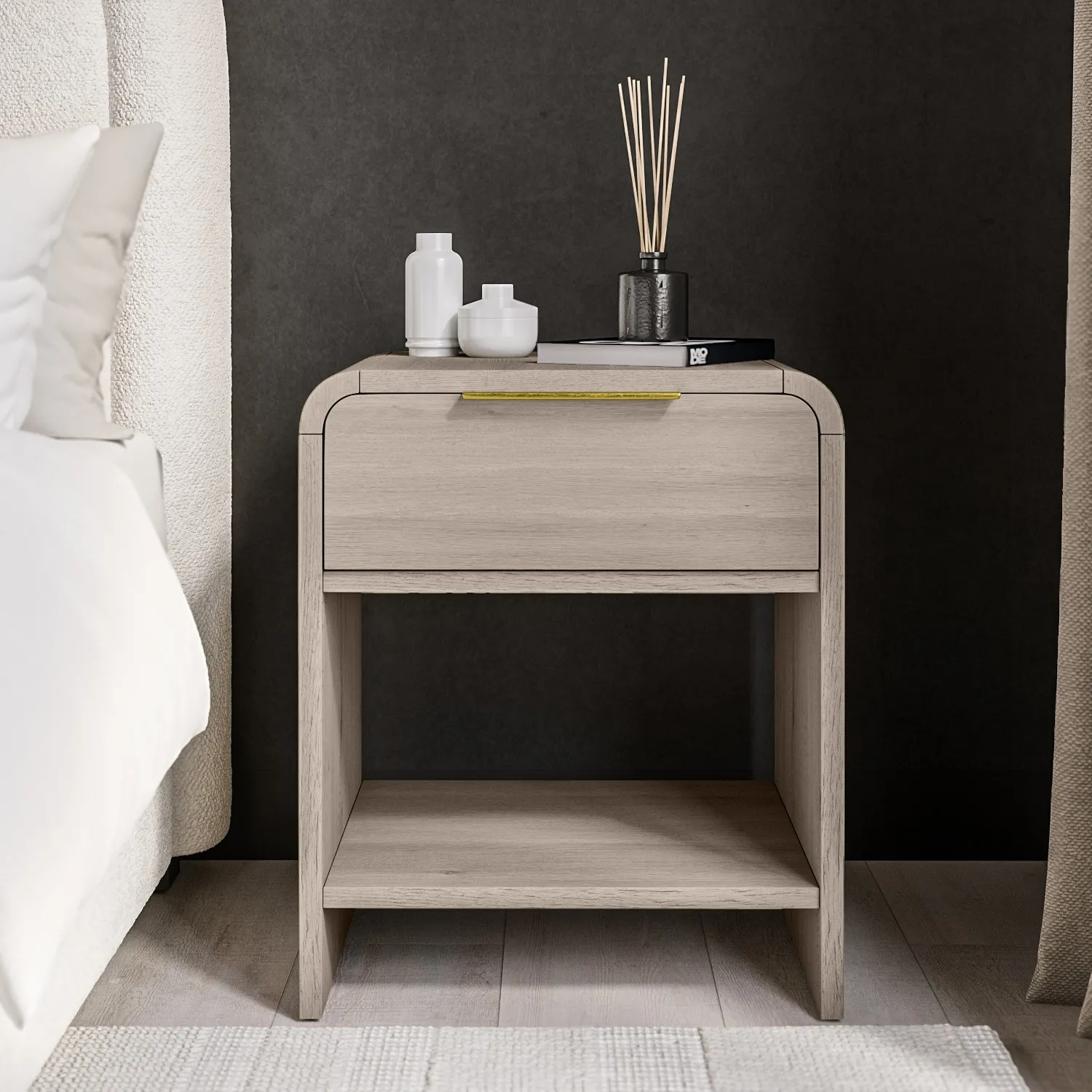 wide-wooden-curved-bedside-table-with-drawer-rhea image