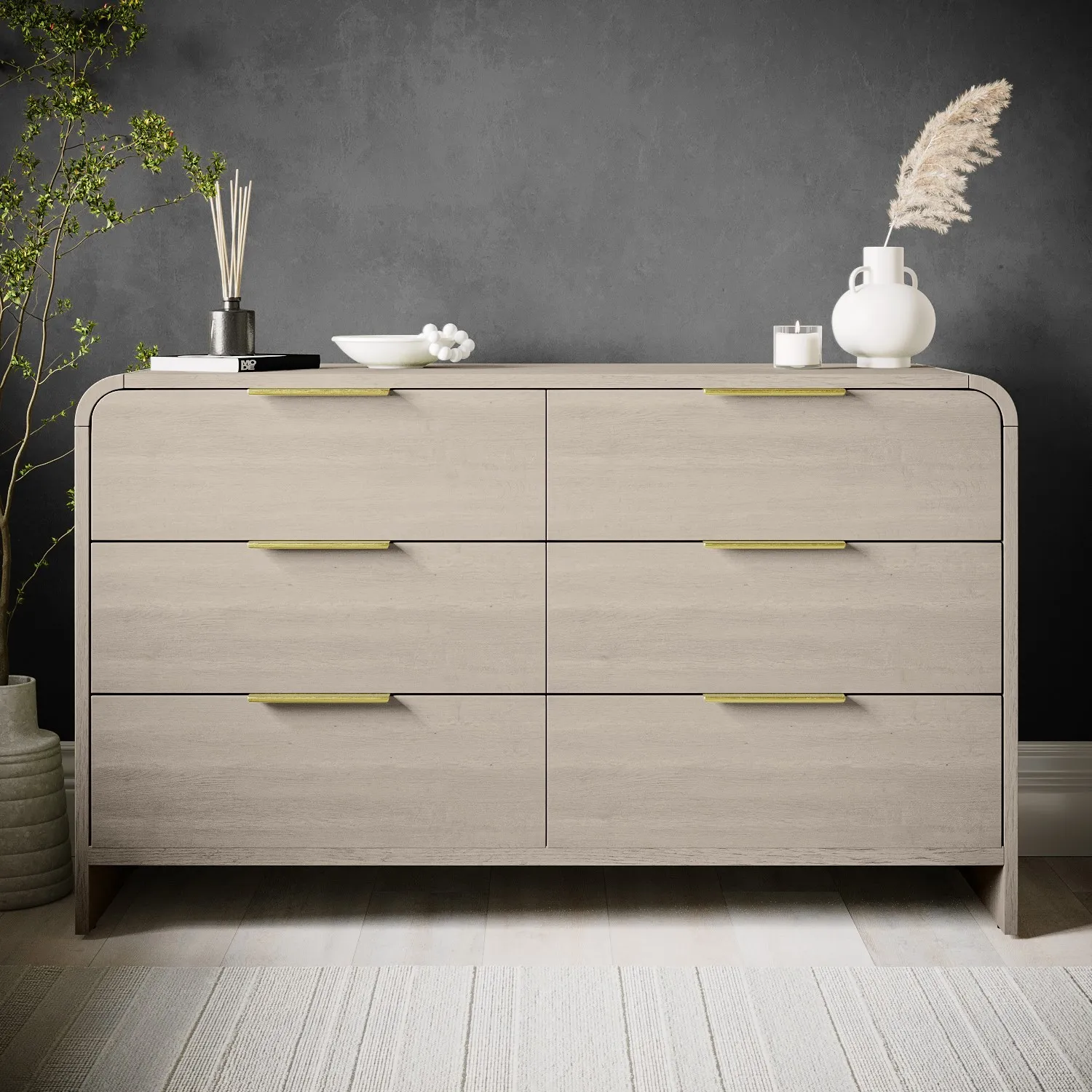 wide-wooden-curved-chest-of-6-drawers-rhea image