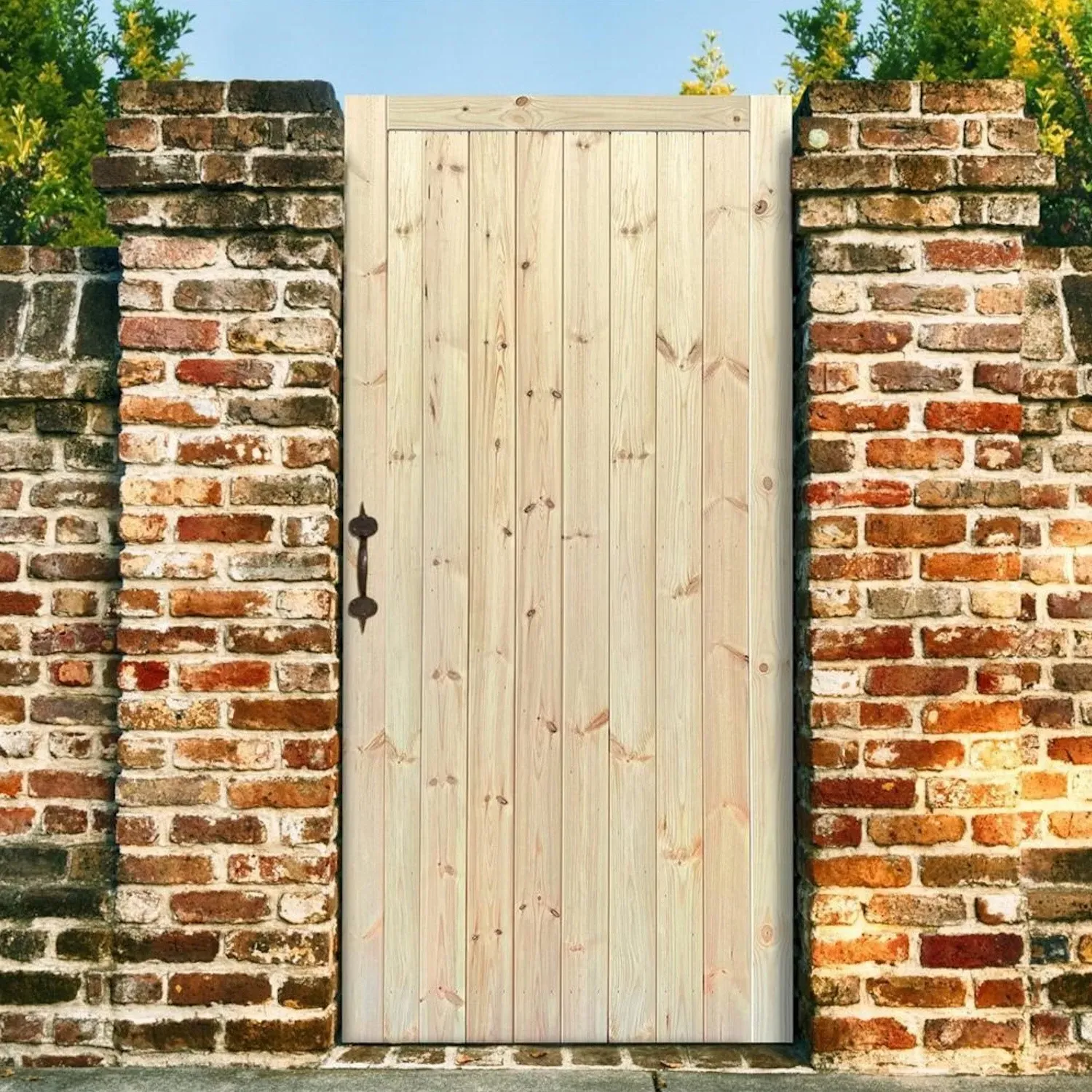Pine Framed Ledged & Braced Garden Gate - Unfinished product