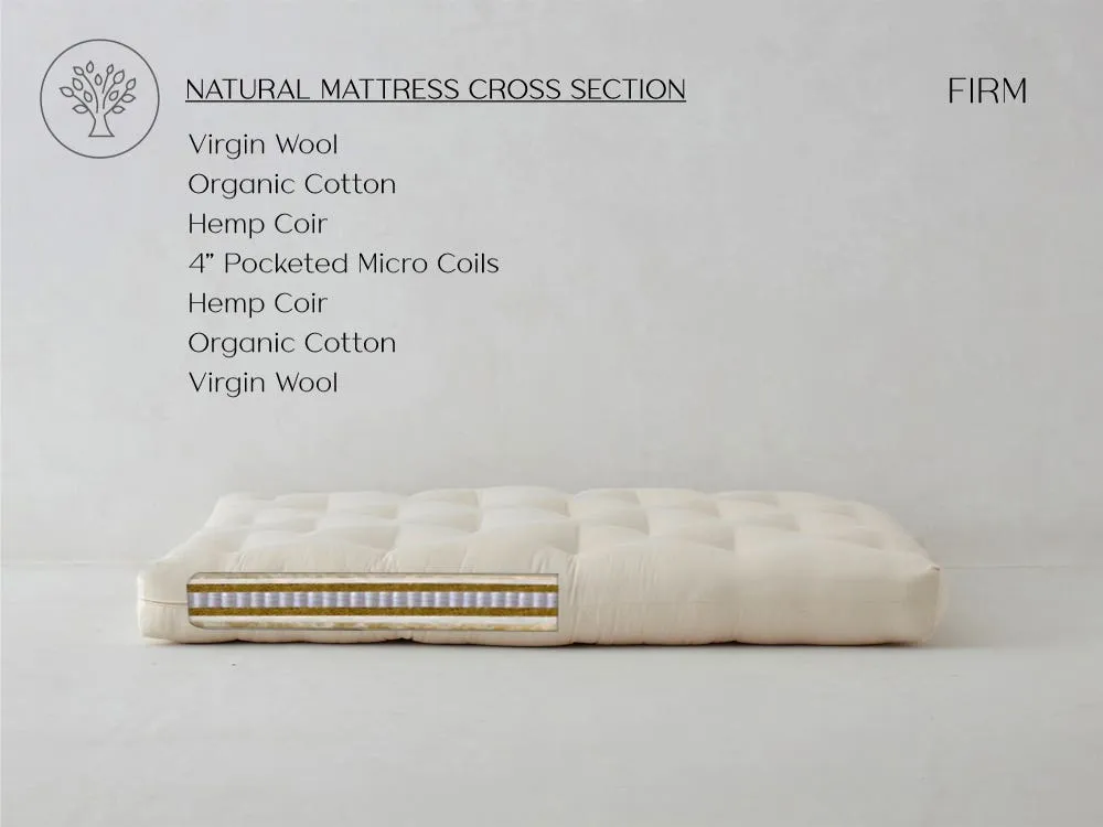 Hemp & Wool Mattress with Micro Coils - Natural, Latex product
