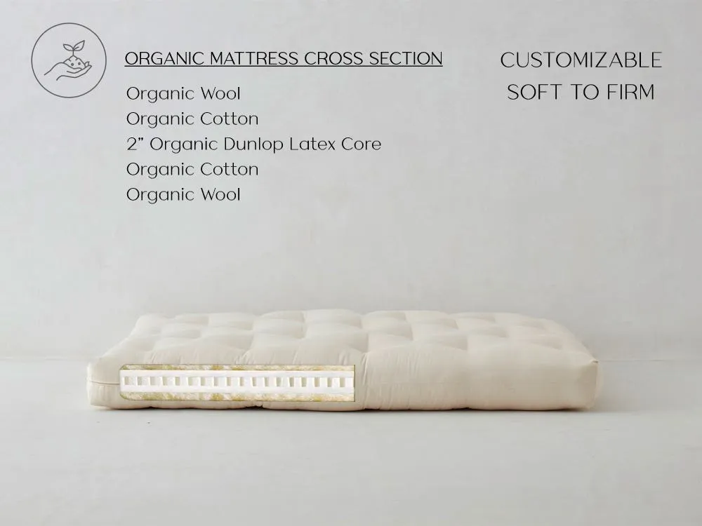 Nova Twin XL Mattress - Organic Wool, Latex product