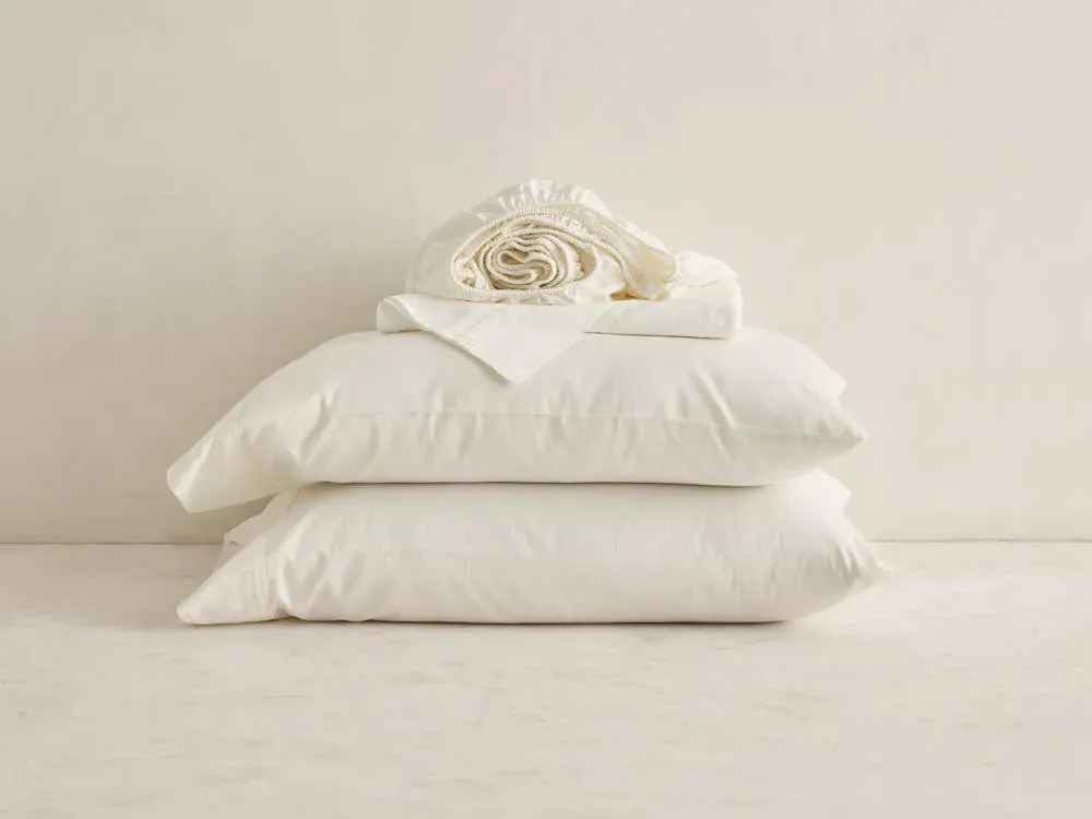 Organic Cotton Sheet & Pillow Set - White