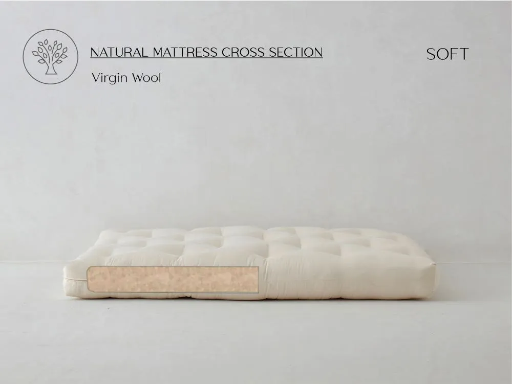 Teddy Bear Natural Wool Futon Mattress - Organic Cotton product