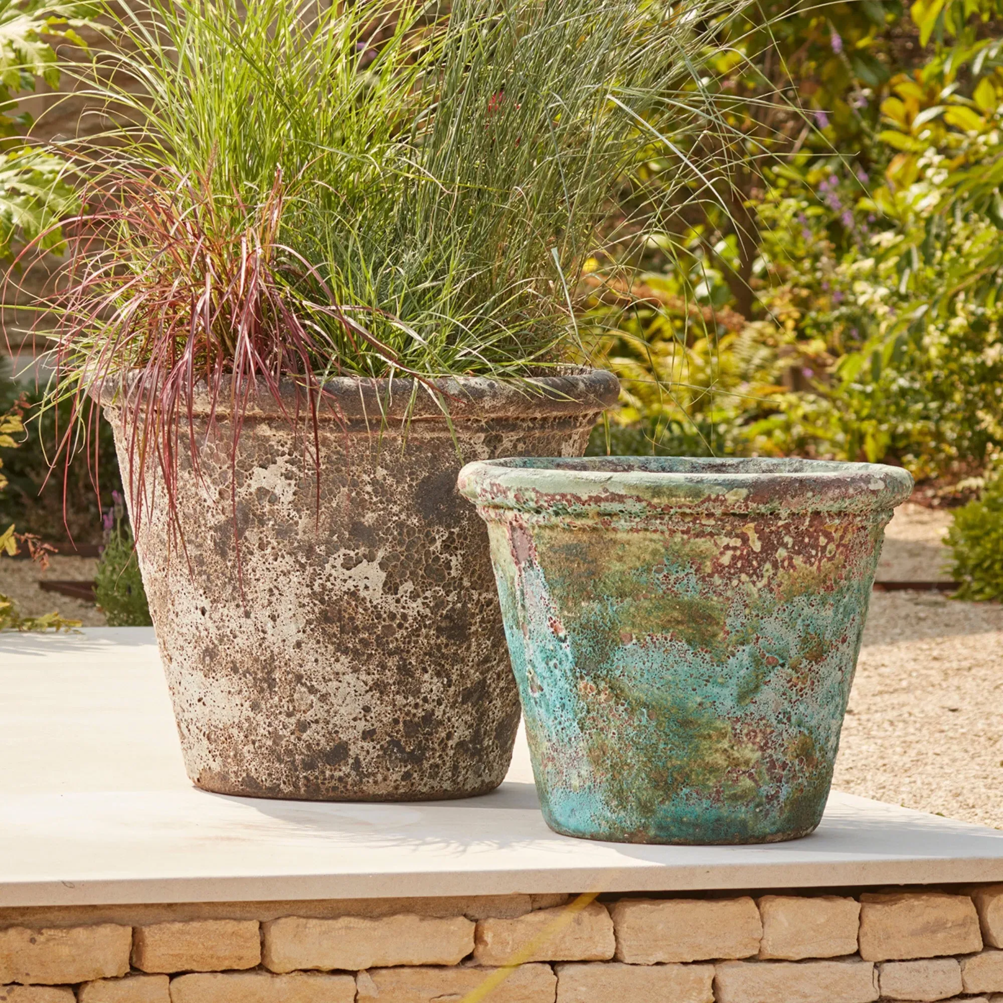 Eris Stone-Effect Glazed Round Plant Pot - Bronze alternate view