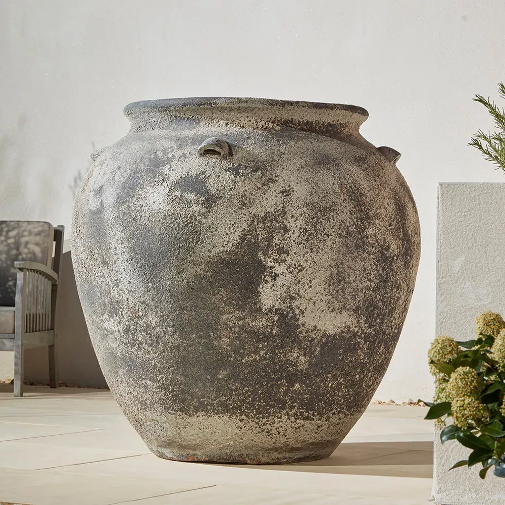 Garden Plant Jar with Drainage - Ancient Stone